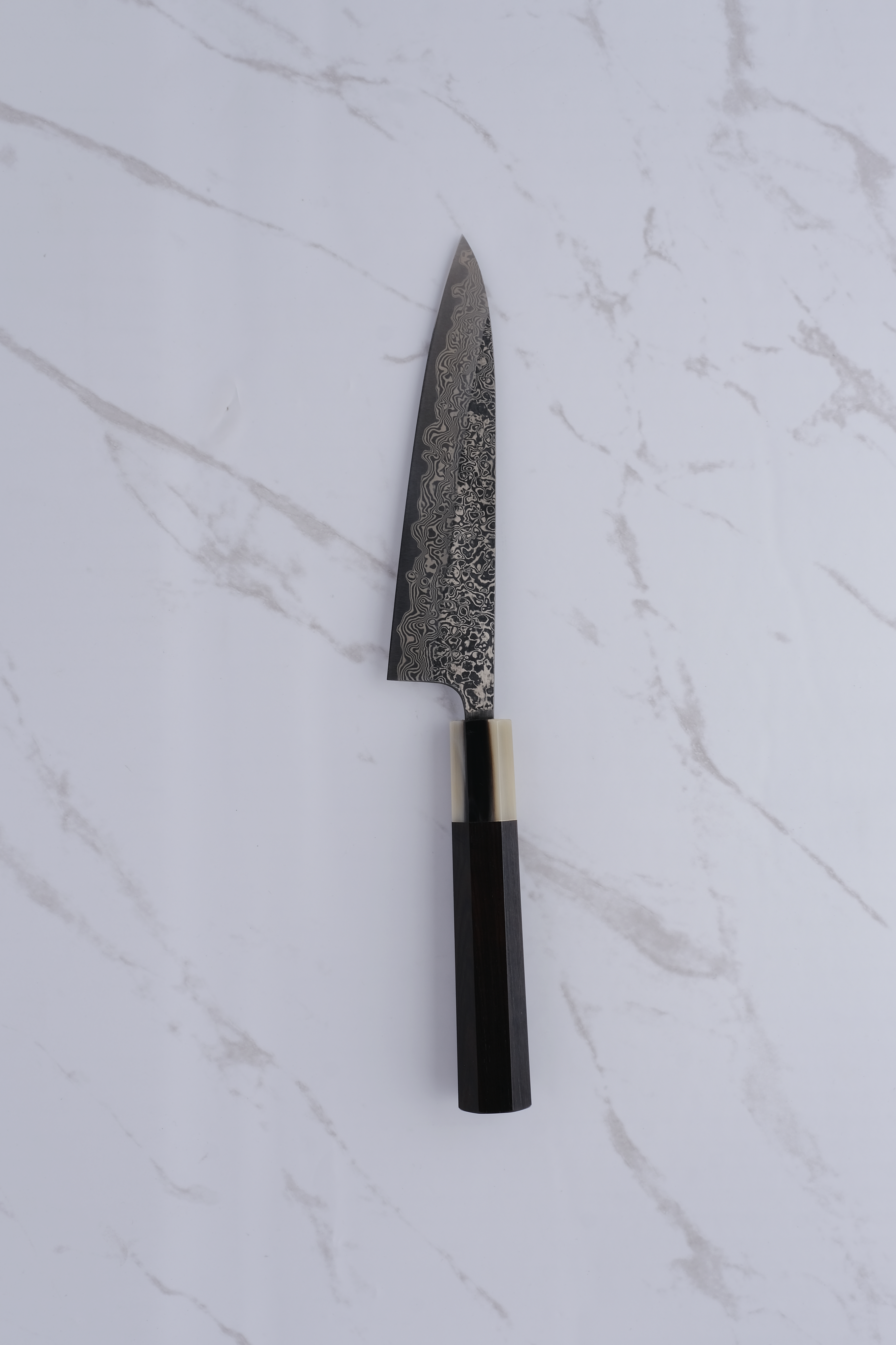 Konosuke Sanjo Black Damascus Petty 135 mm SLD - Ebenholz