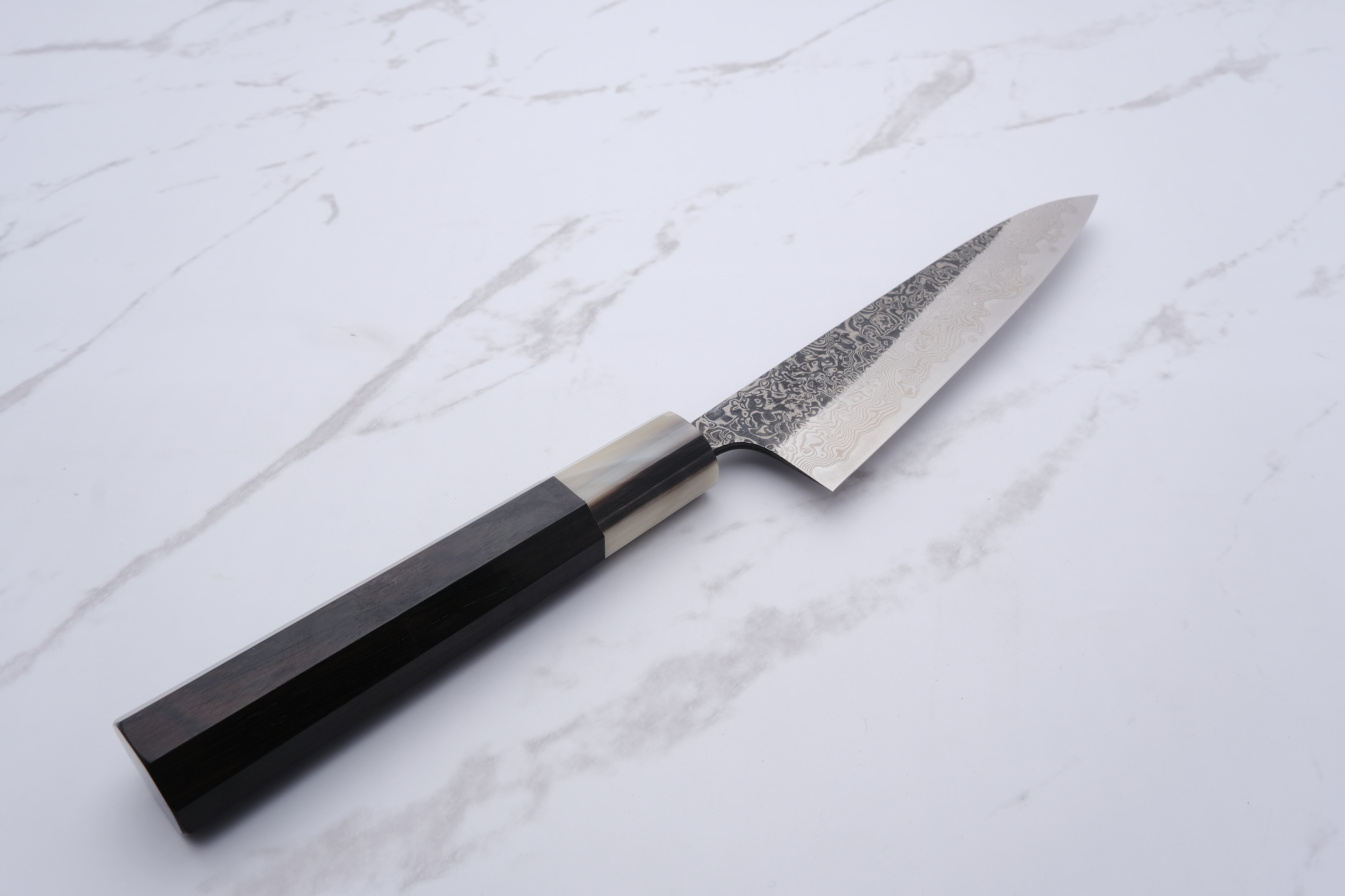 Konosuke Sanjo Black Damascus Petty 135 mm SLD - Ebenholz