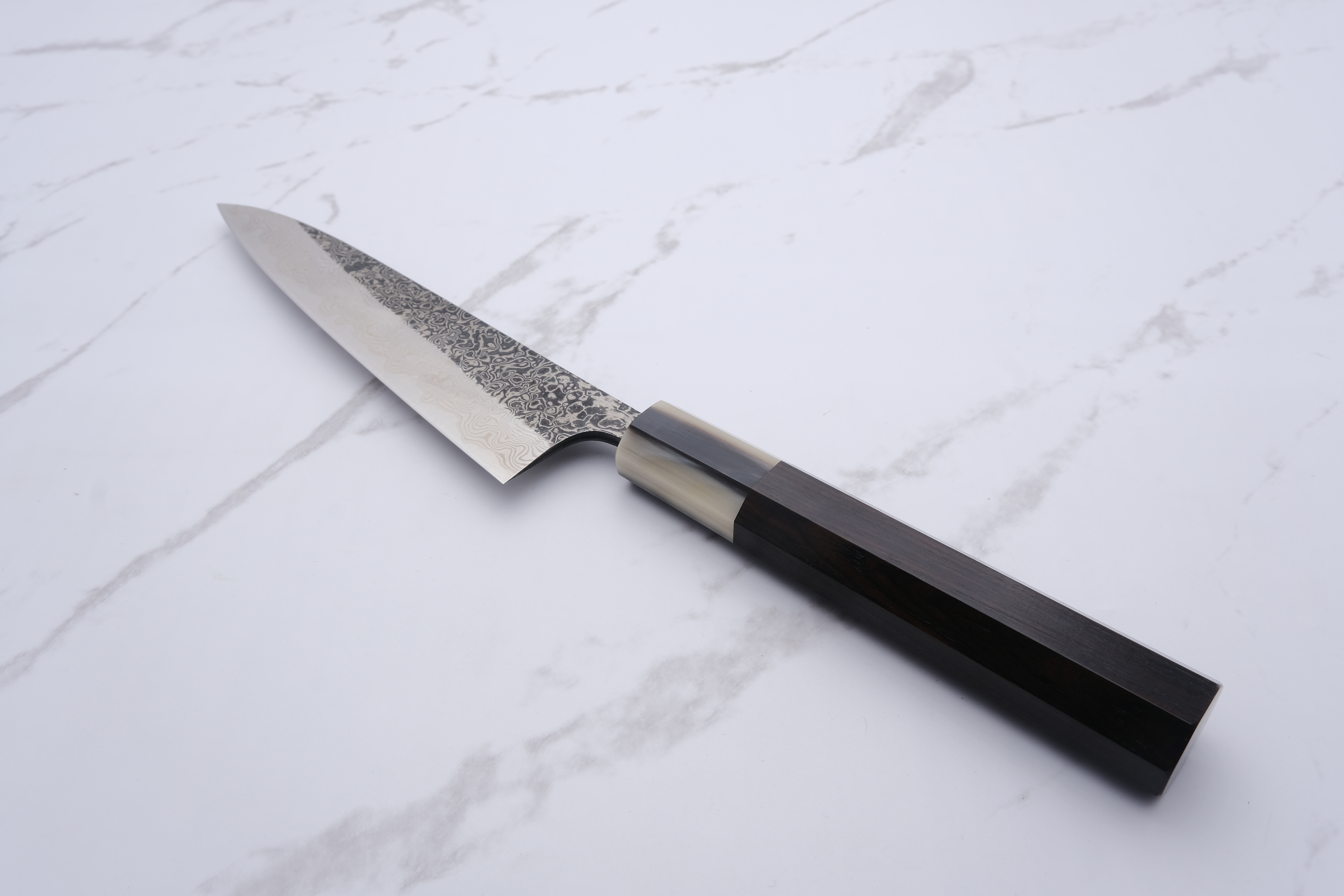 Konosuke Sanjo Black Damascus Petty 135 mm SLD - Ebenholz
