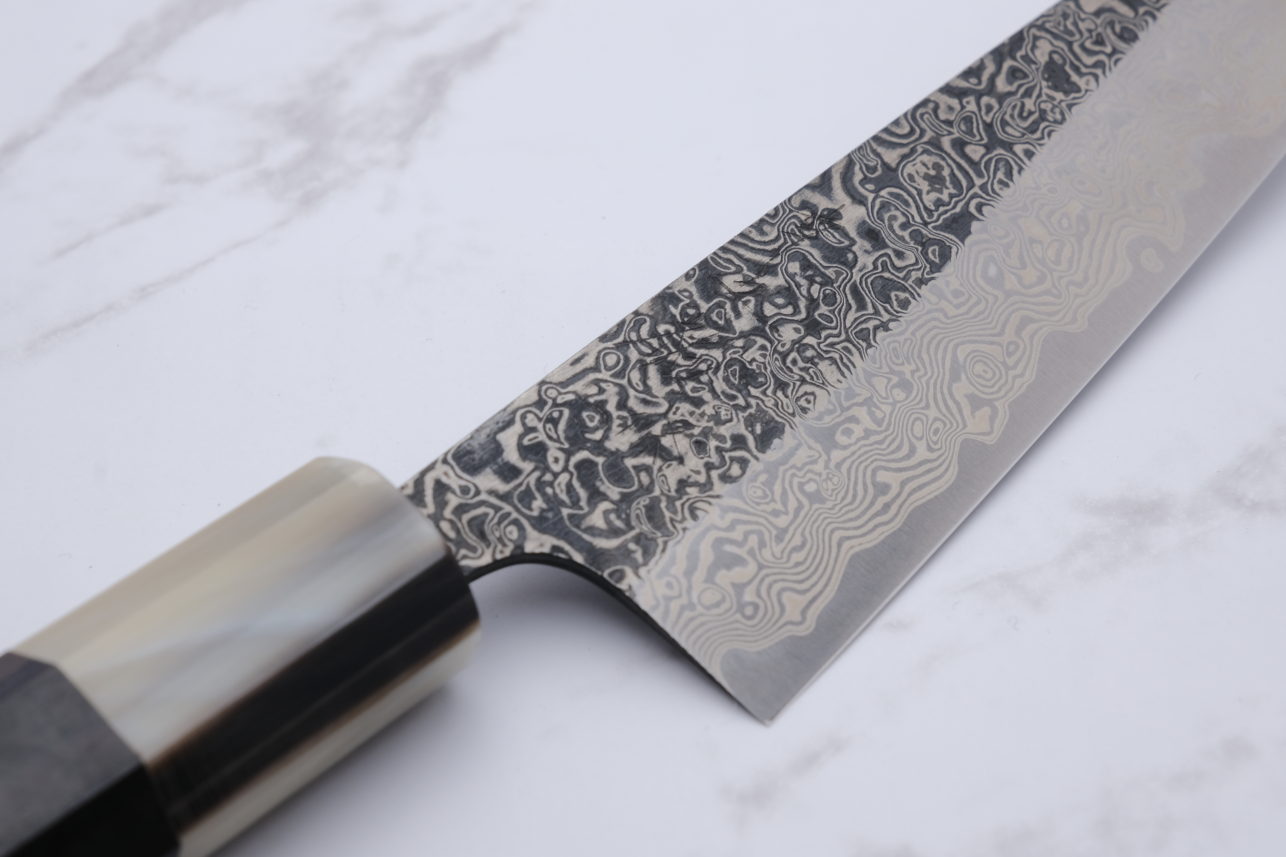 Konosuke Sanjo Black Damascus Petty 135 mm SLD - Ebenholz