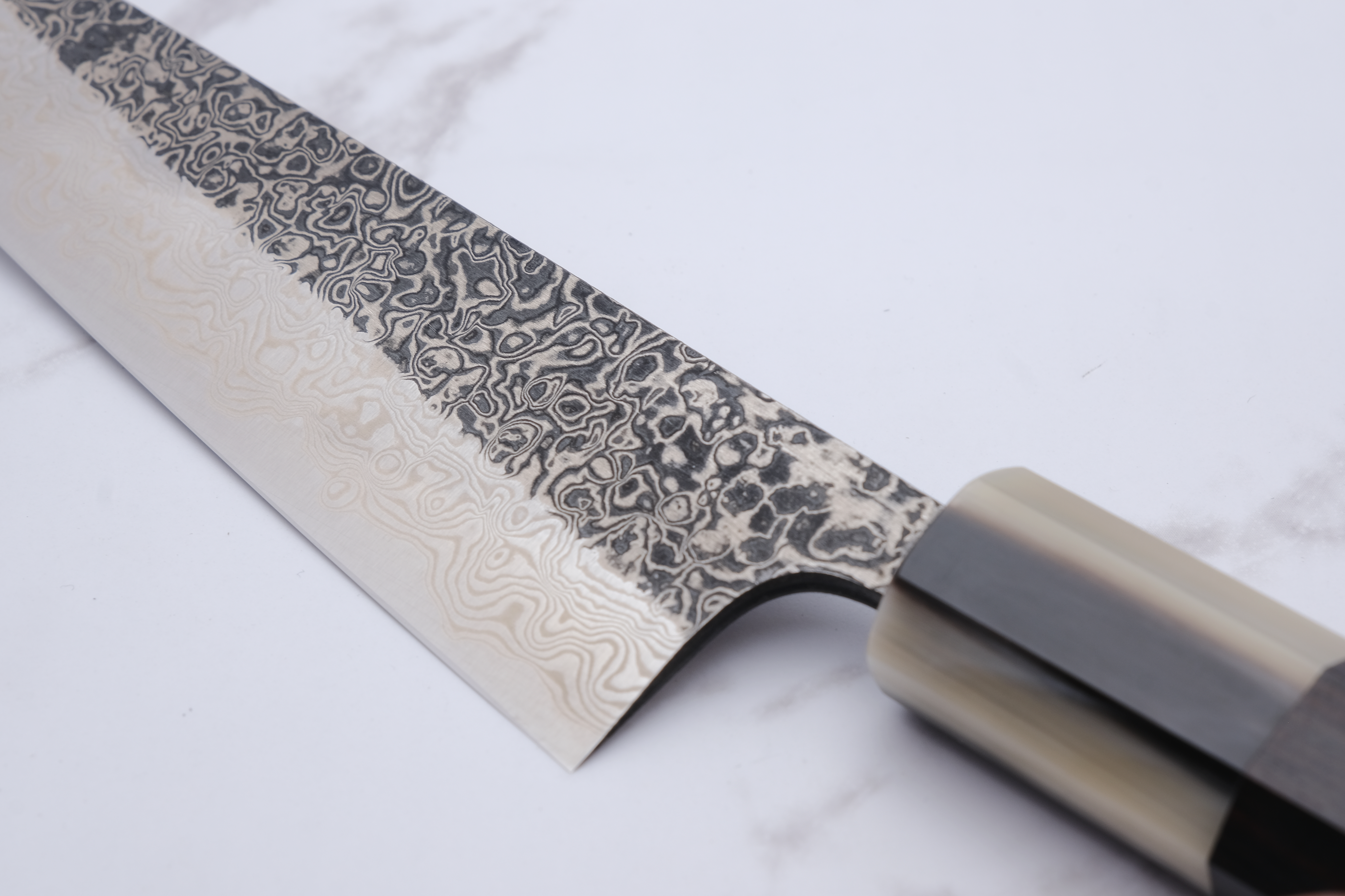 Konosuke Sanjo Black Damascus Petty 135 mm SLD - Ebenholz