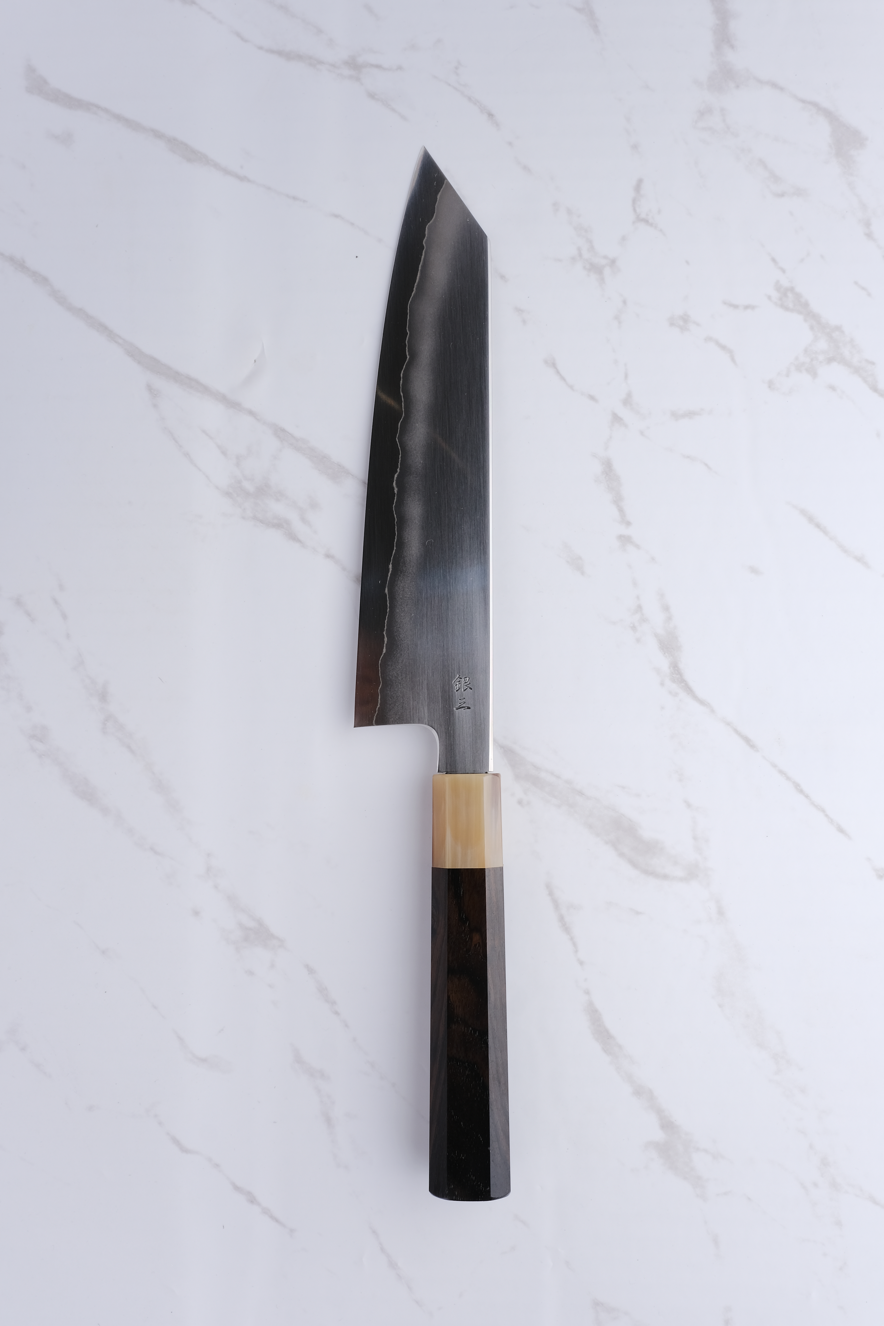 Tetsujin Hamono Ginsan Ukiba 210mm. Kiritsuke Gyuto – Ebenholz