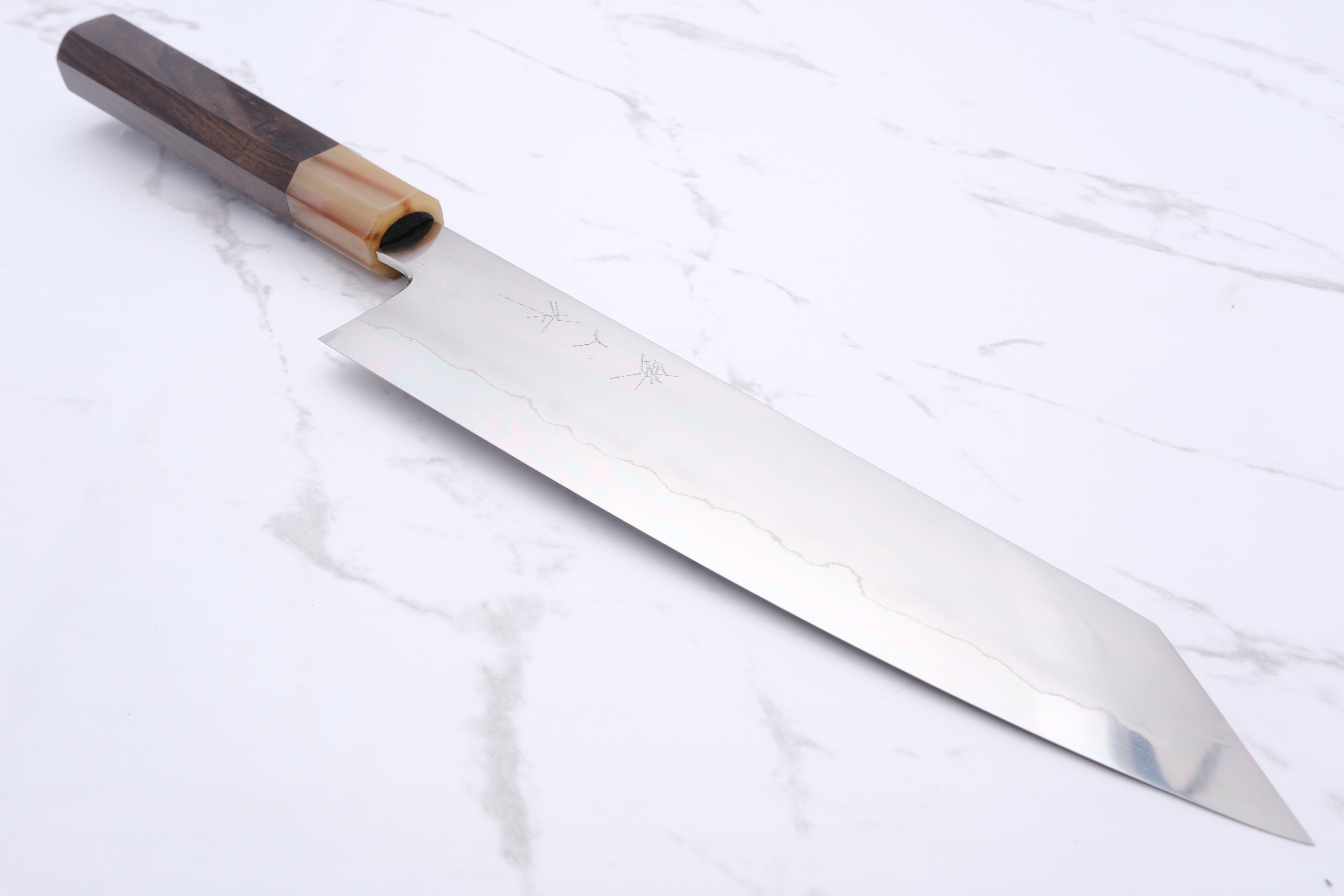 Tetsujin Hamono Ginsan Ukiba 210mm. Kiritsuke Gyuto – Ebenholz