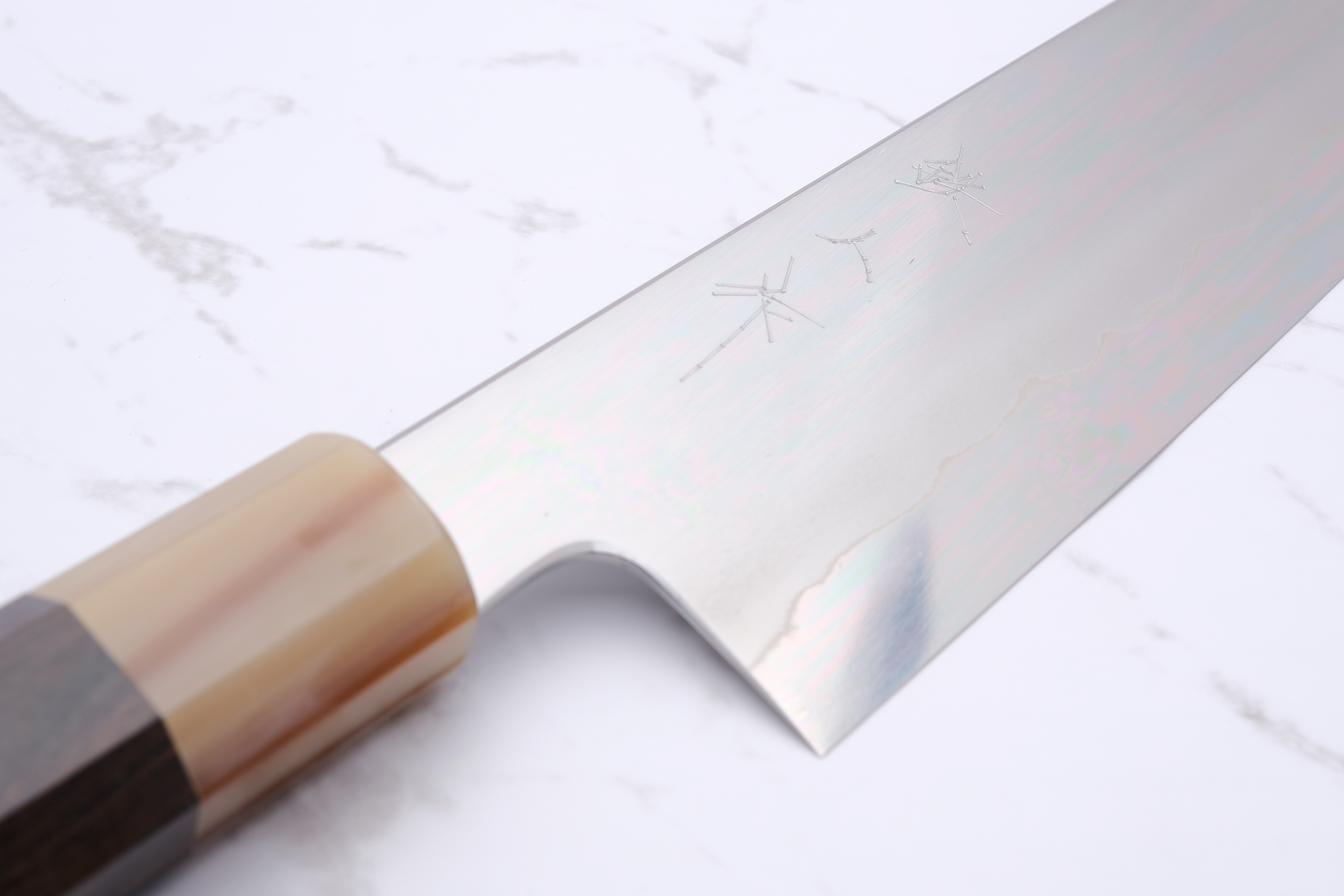 Tetsujin Hamono Ginsan Ukiba 210mm. Kiritsuke Gyuto – Ebenholz
