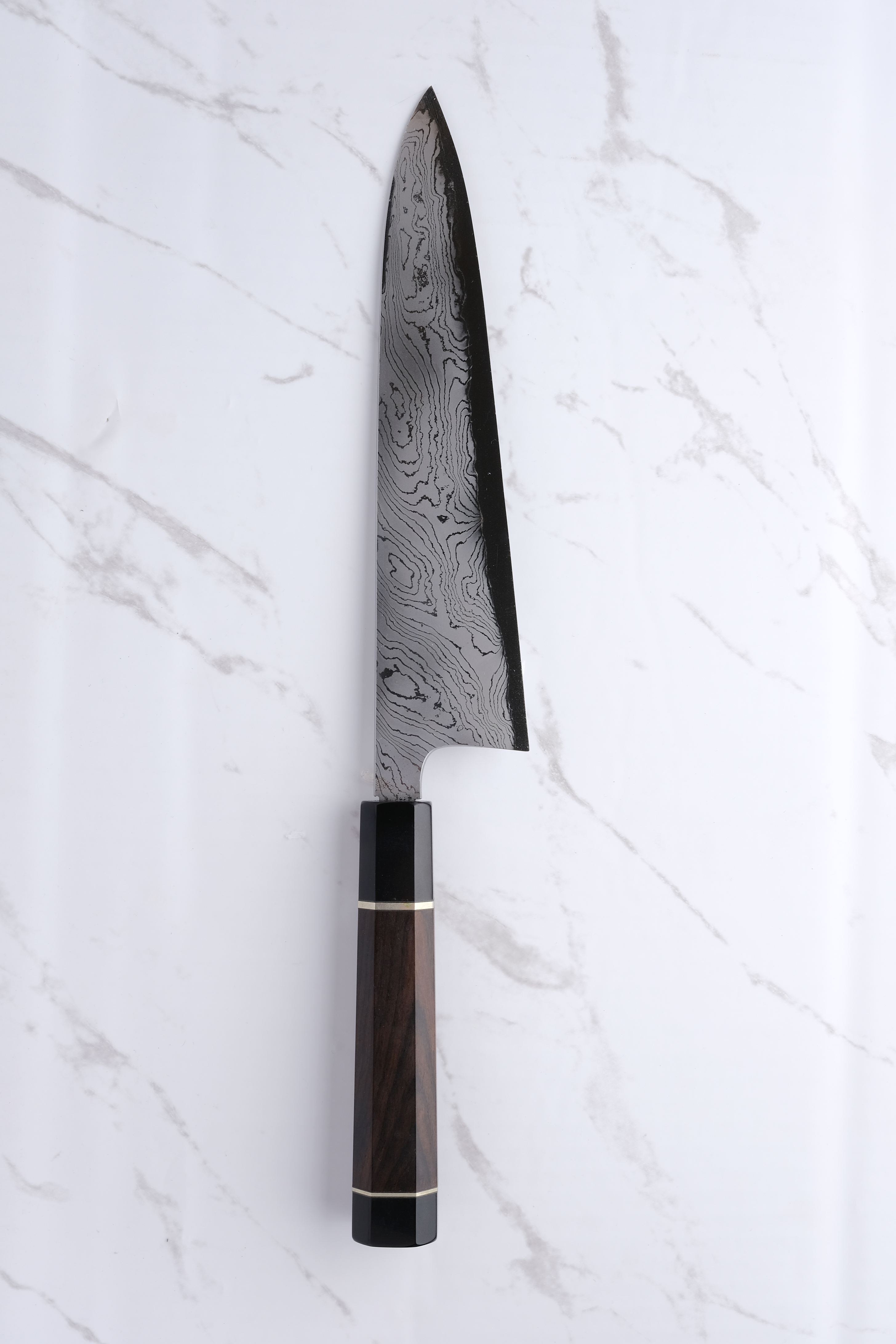 Hatsukokoro Hyomon Gyuto 210 Damascus White #2