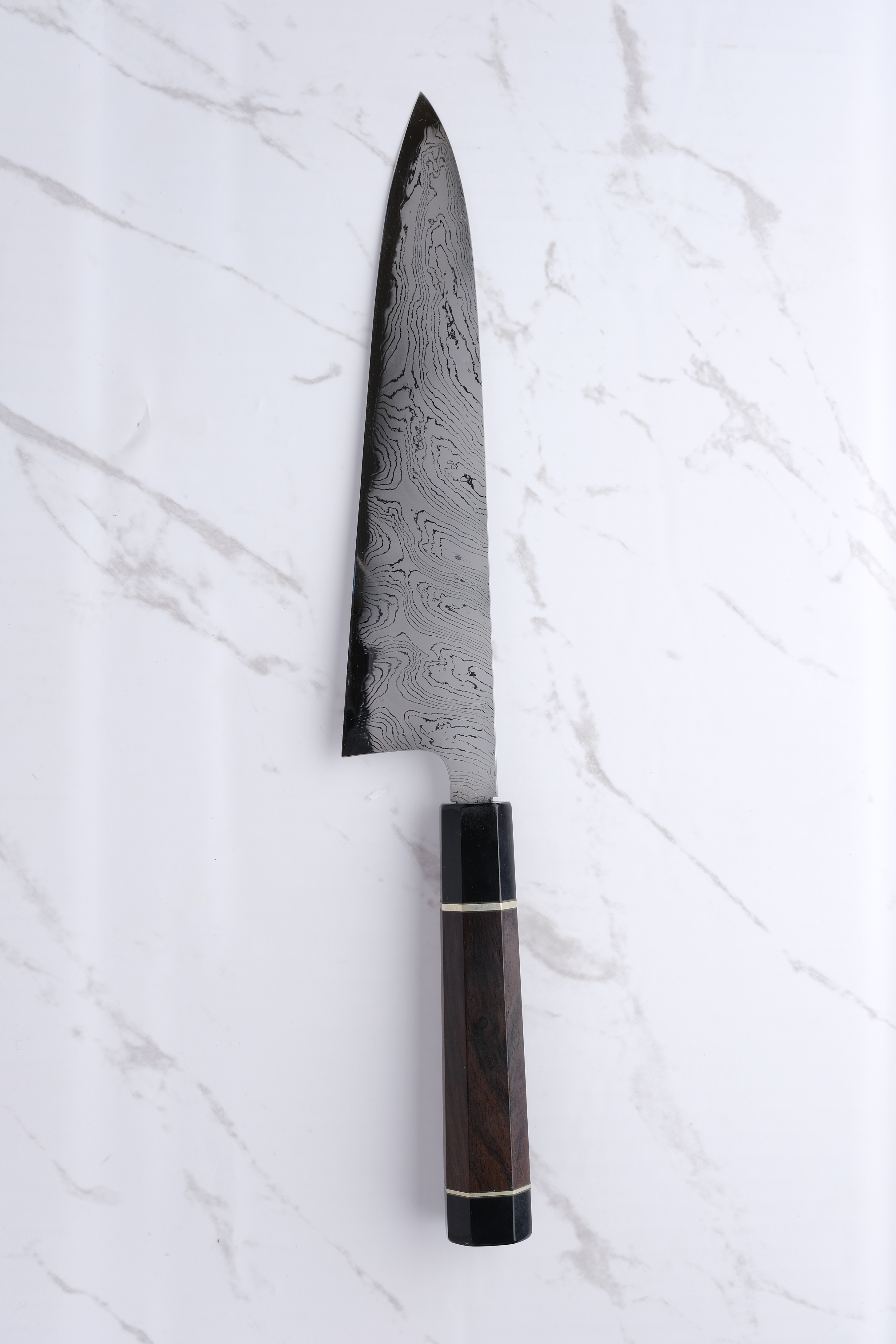Hatsukokoro Hyomon Gyuto 210 Damascus White #2