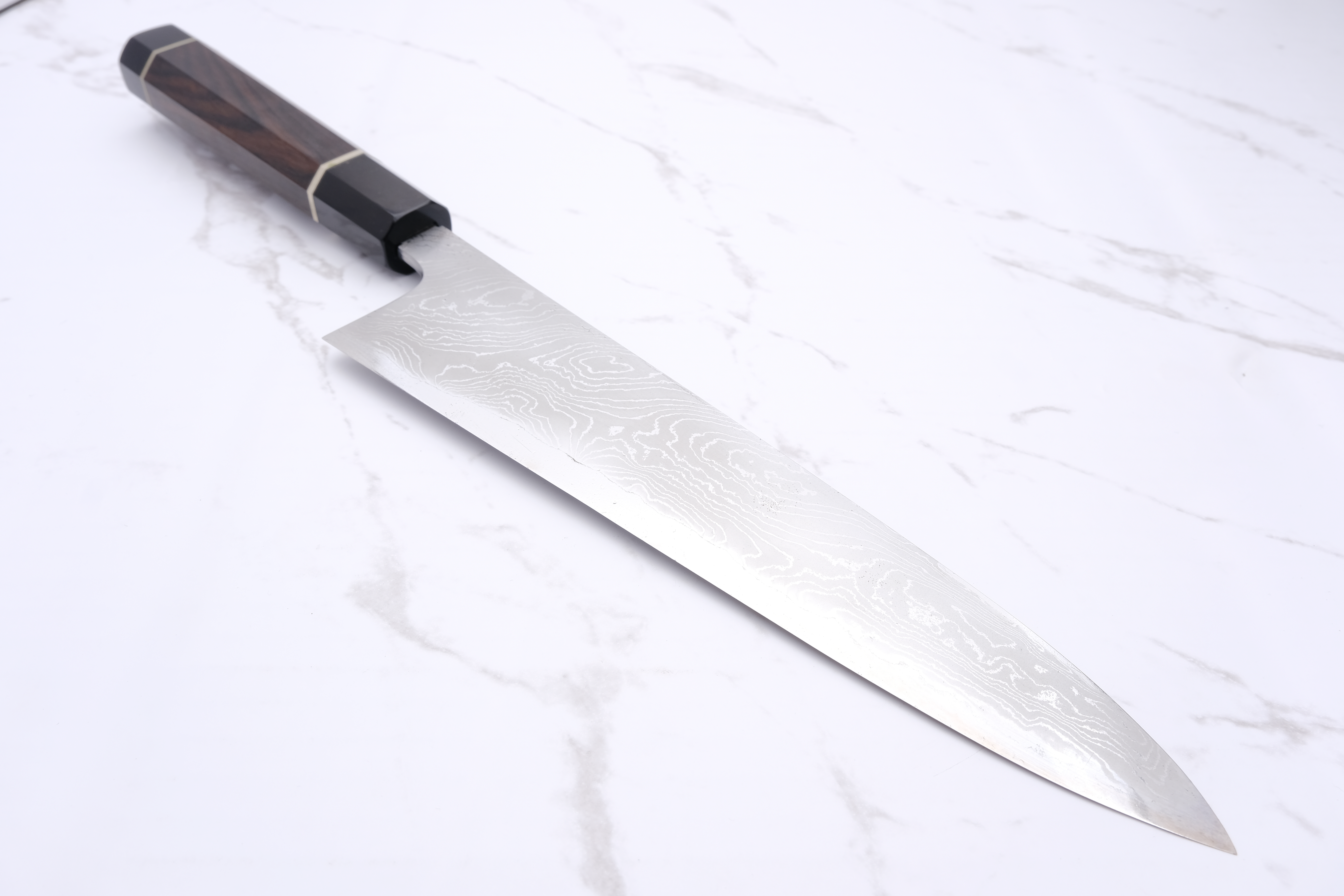 Hatsukokoro Hyomon Gyuto 210 Damascus White #2