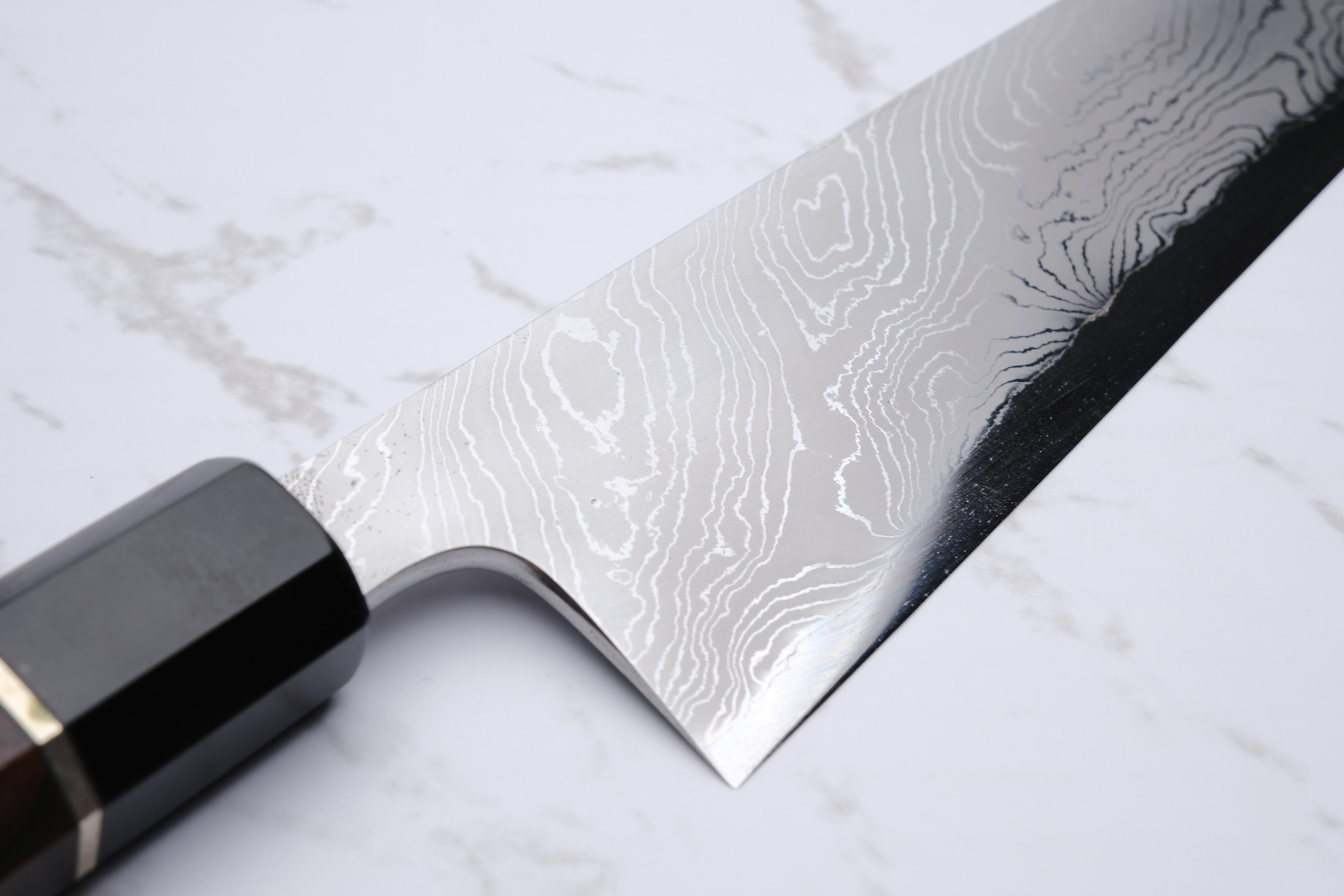 Hatsukokoro Hyomon Gyuto 210 Damascus White #2