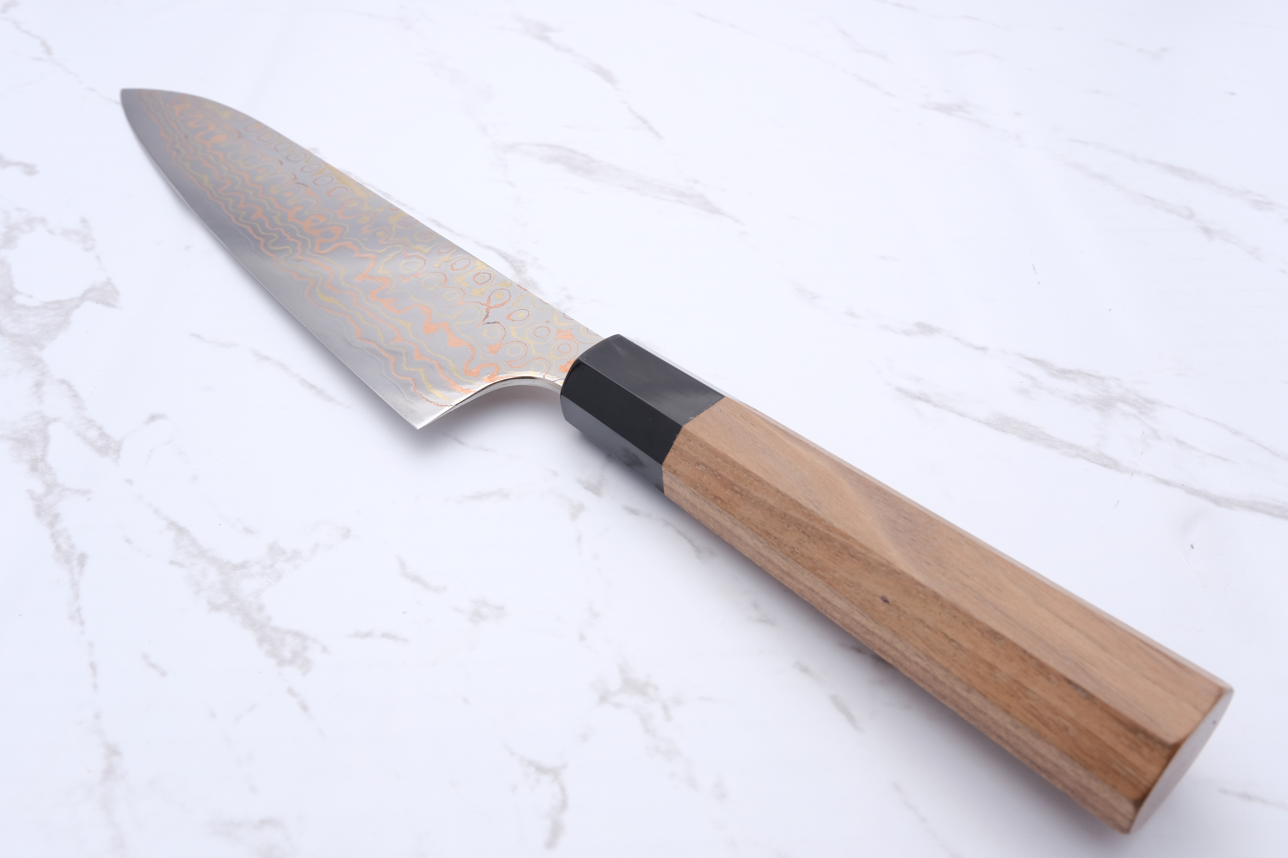 Nigara Hamono 240mm Gyoto Blue #2 Rainbow damask