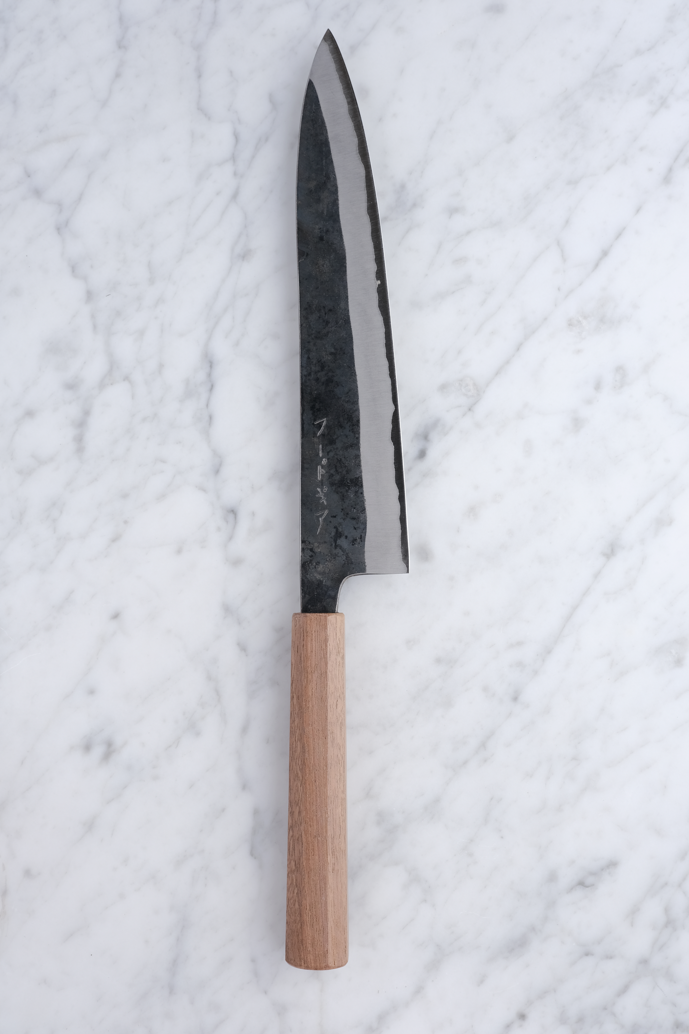 Foodgear Hamono 240 mm Gyuto - Blue 2 Stainless Clad - Walnut handle