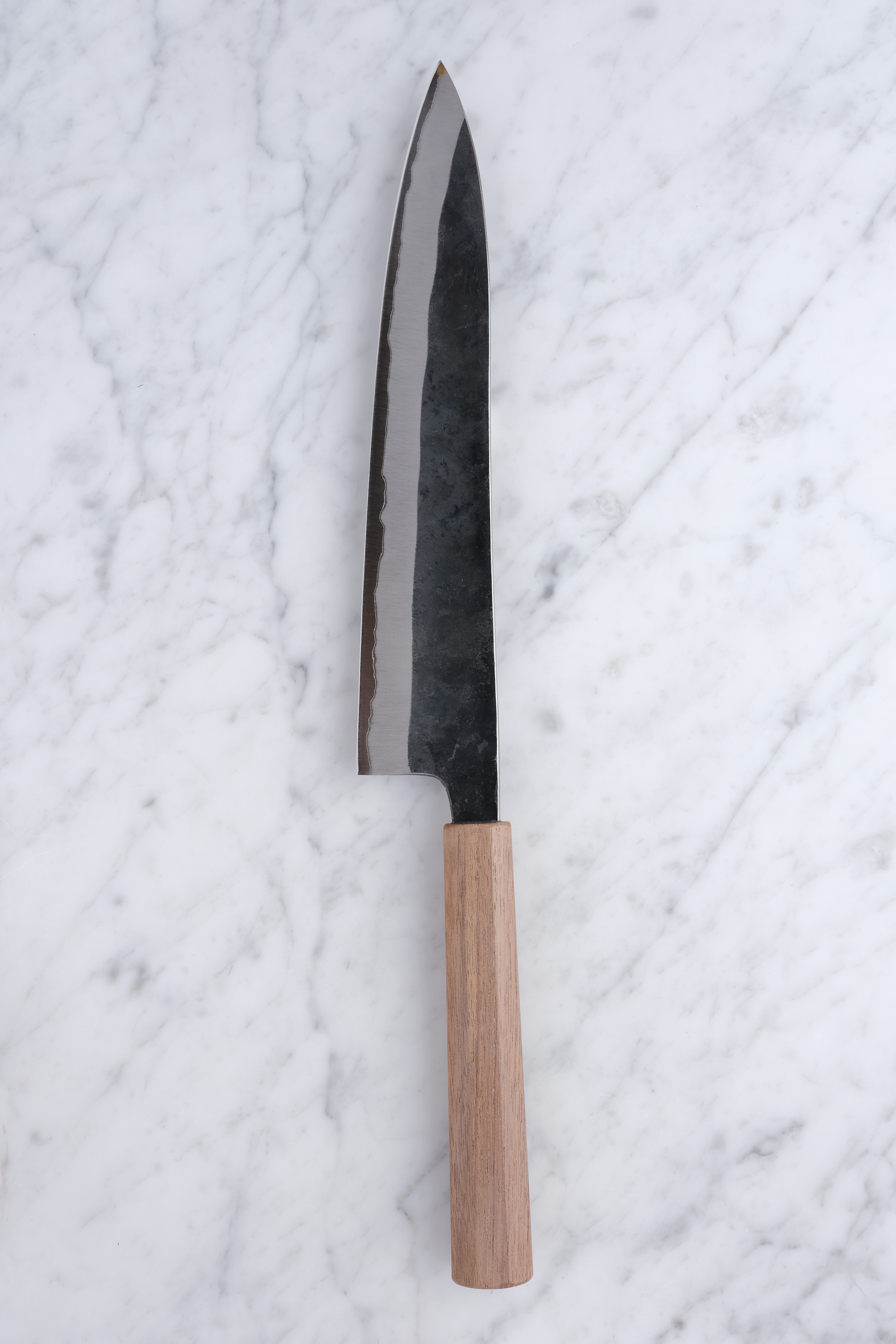 Foodgear Hamono 240 mm Gyuto - Blue 2 Stainless Clad - Walnut handle