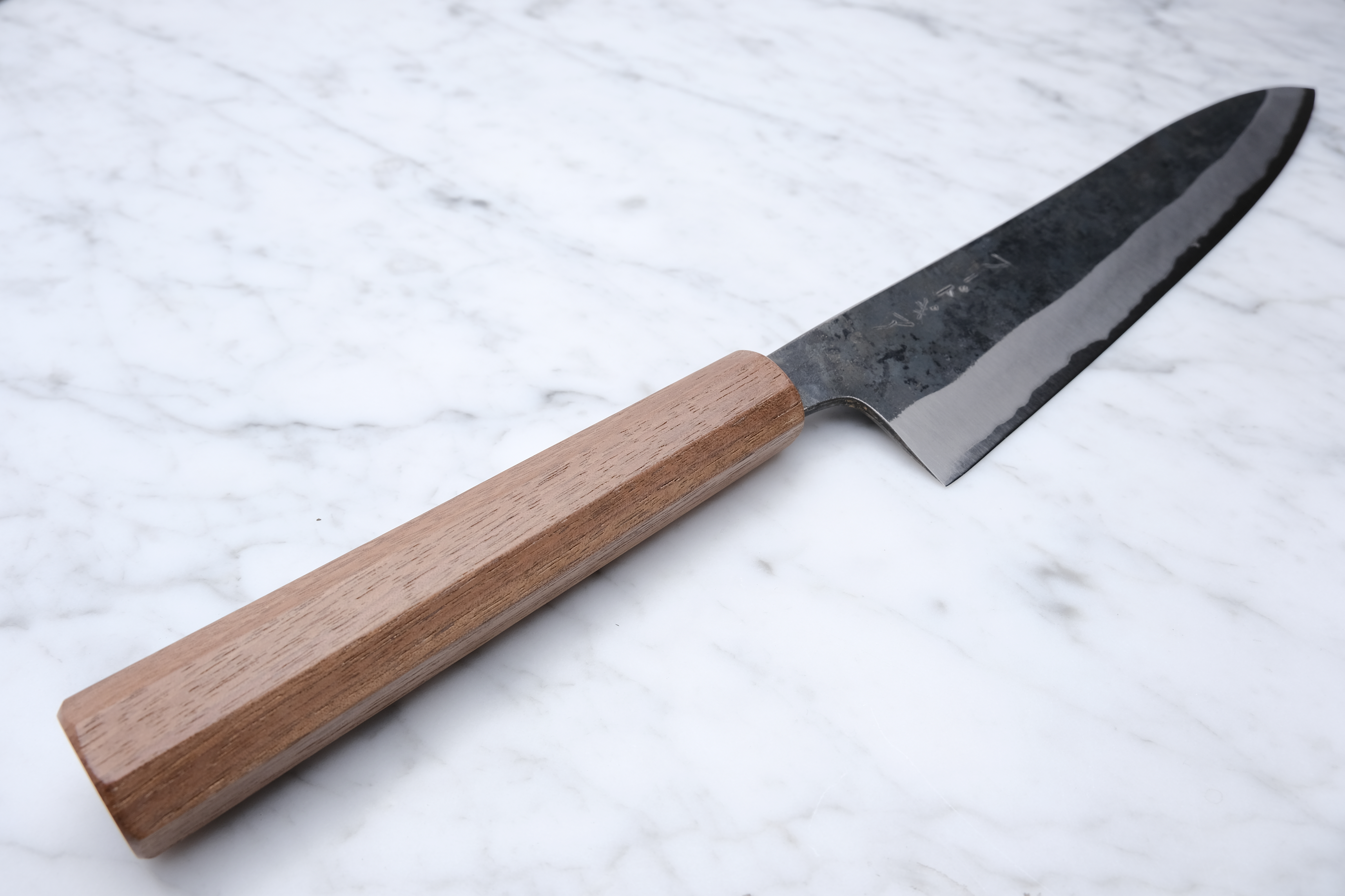 Foodgear Hamono 240 mm Gyuto - Blue 2 Stainless Clad - Walnut handle