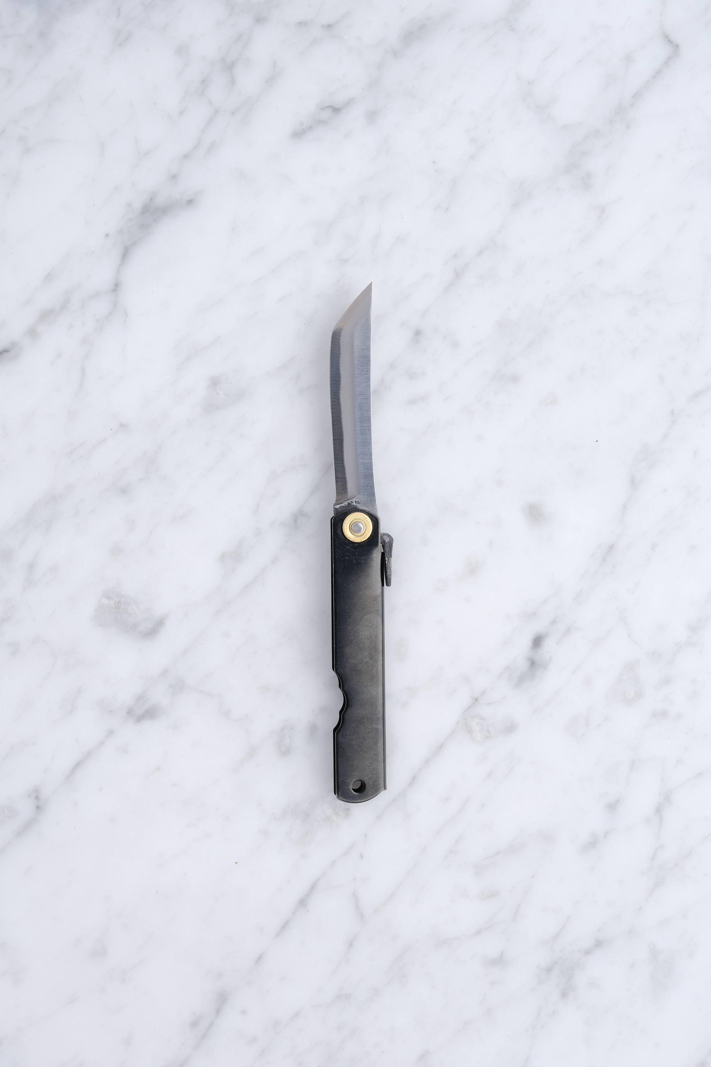 Higonokami 75mm. 1-lagiger Kohlenstoffstahl schwarz