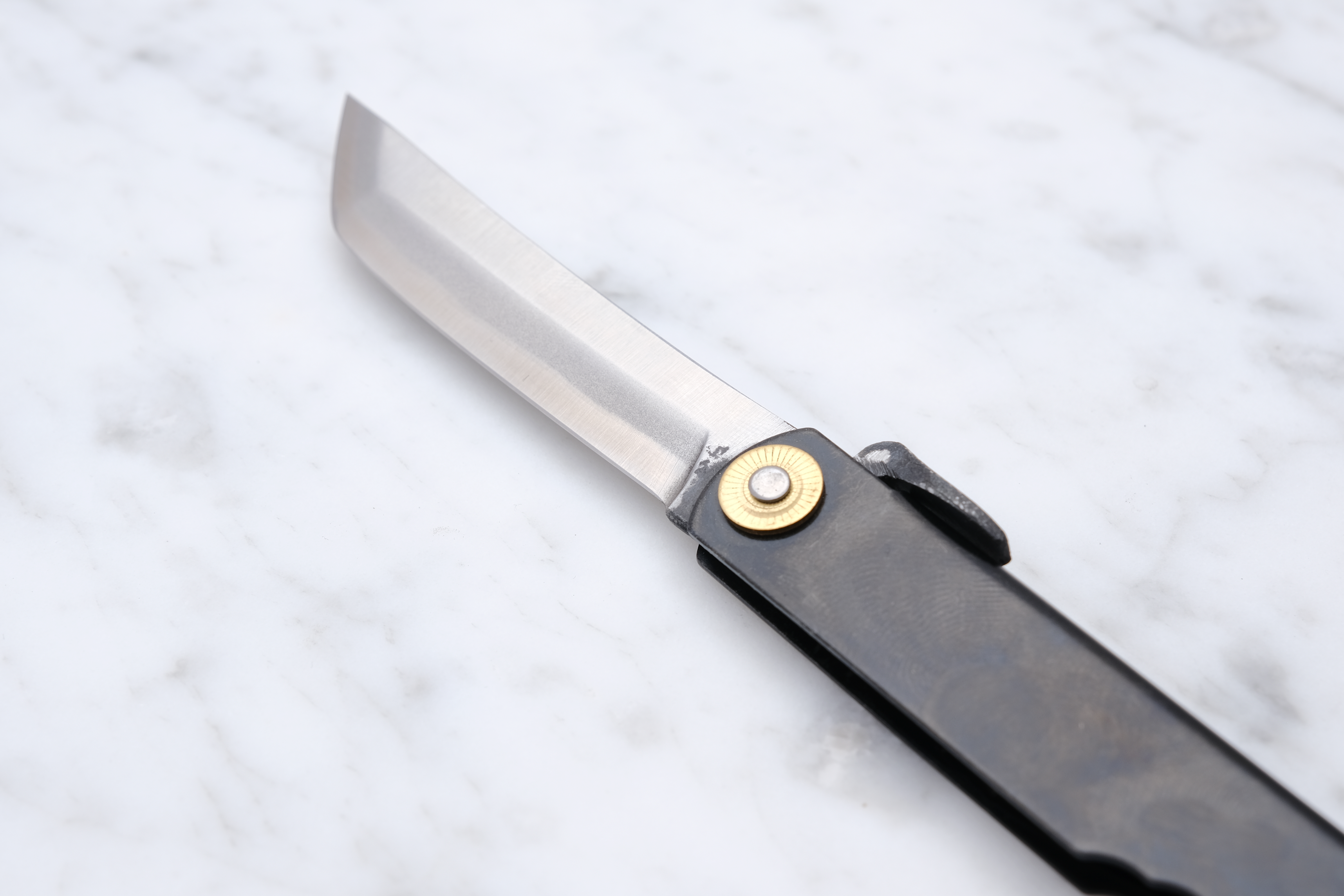 Higonokami 75mm. 1-lagiger Kohlenstoffstahl schwarz