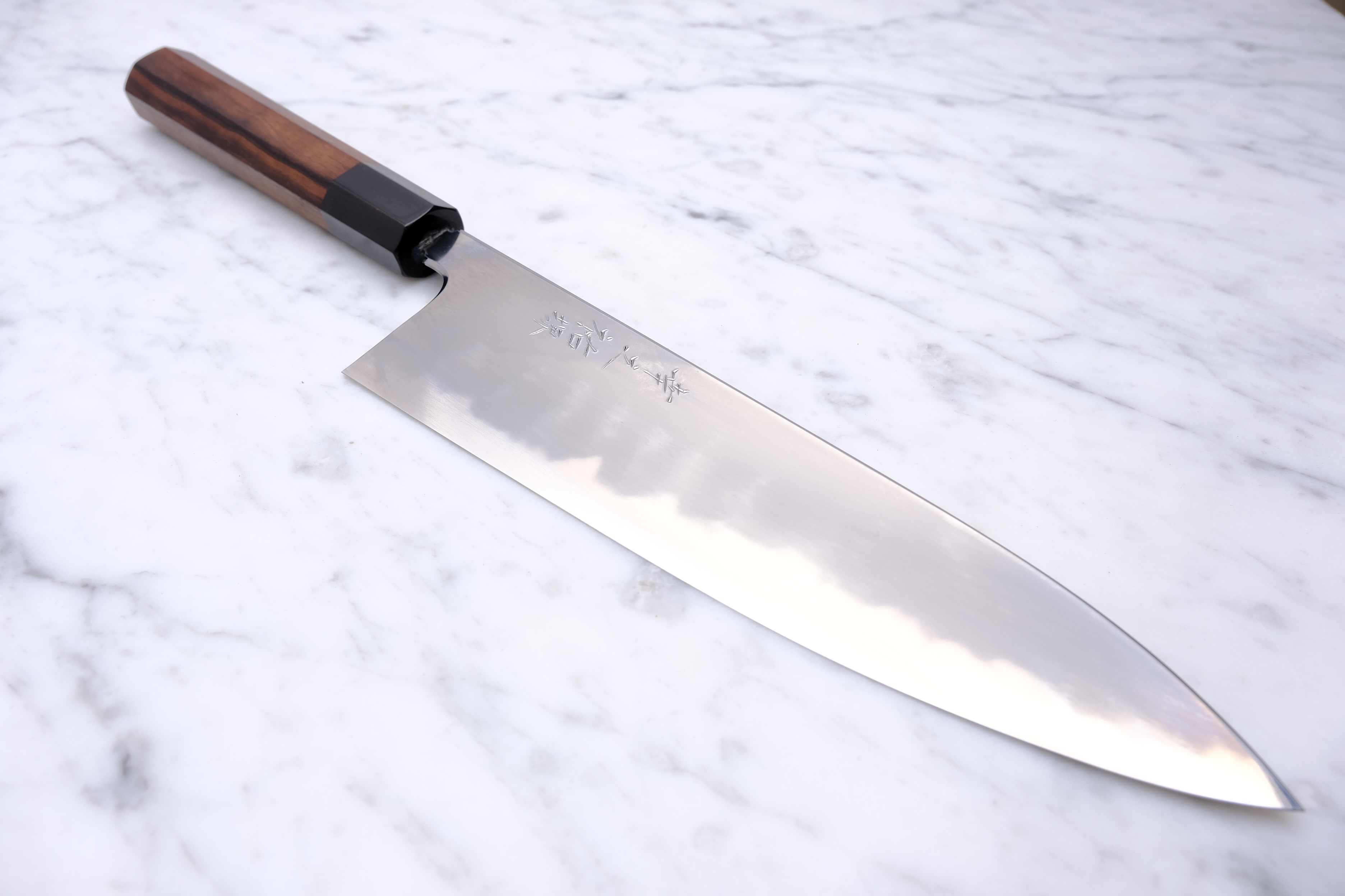 Konosuke BY 225 mm Gyuto Shirogami 1 - Ebony
