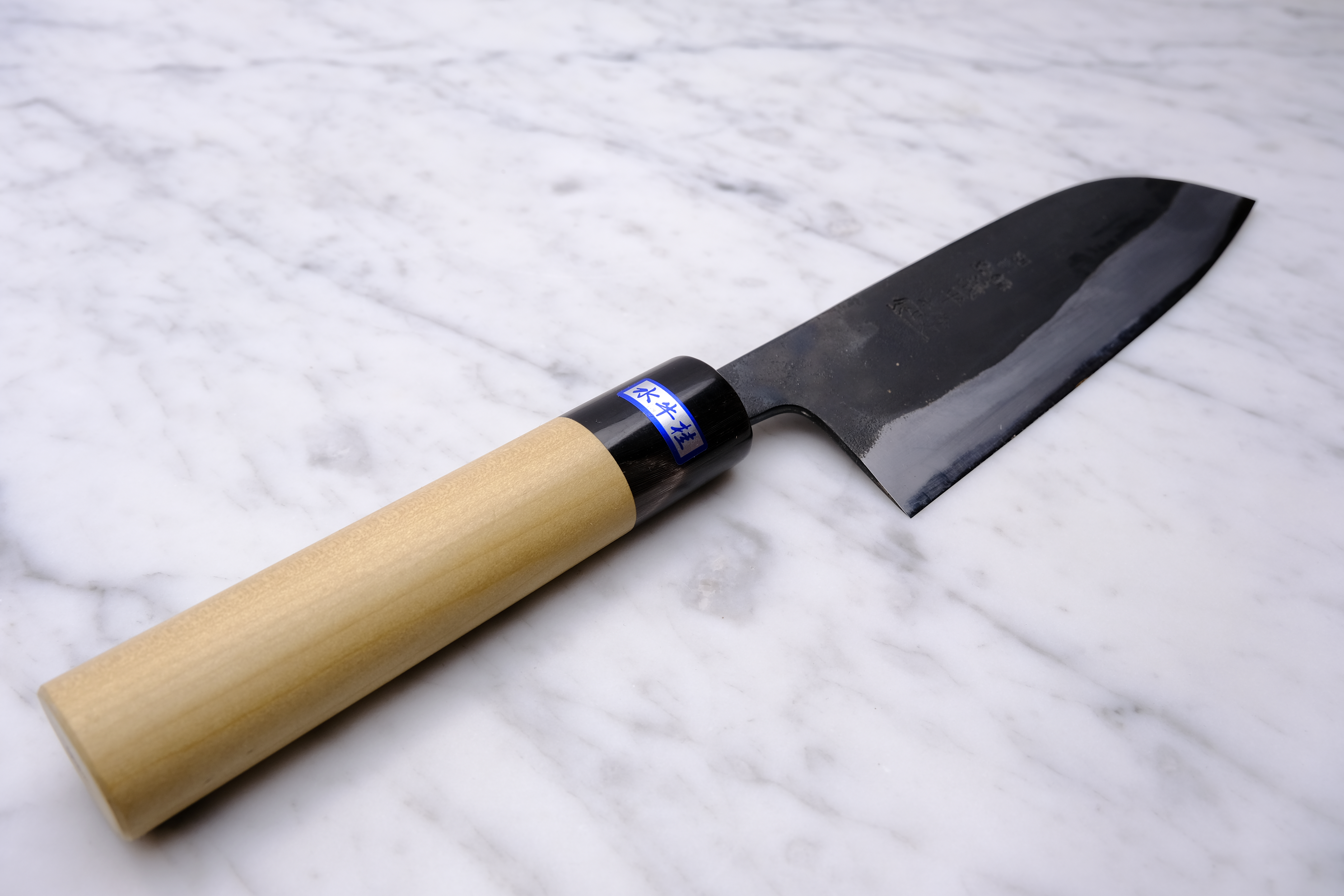 Gihei Hamono Kurouchi 165 mm Santoku - Aogami 2
