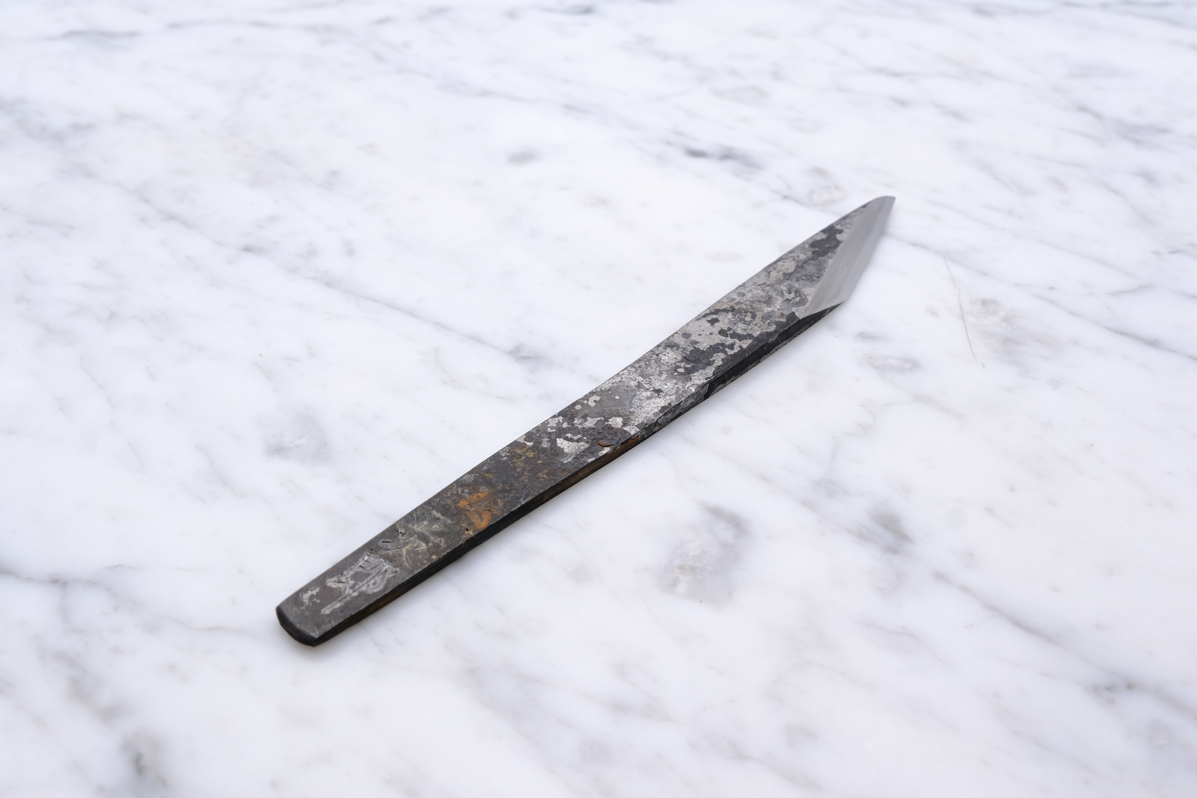 Shojiro Hasami 120 mm Wrought Iron Kiridashi - Shirogami 2