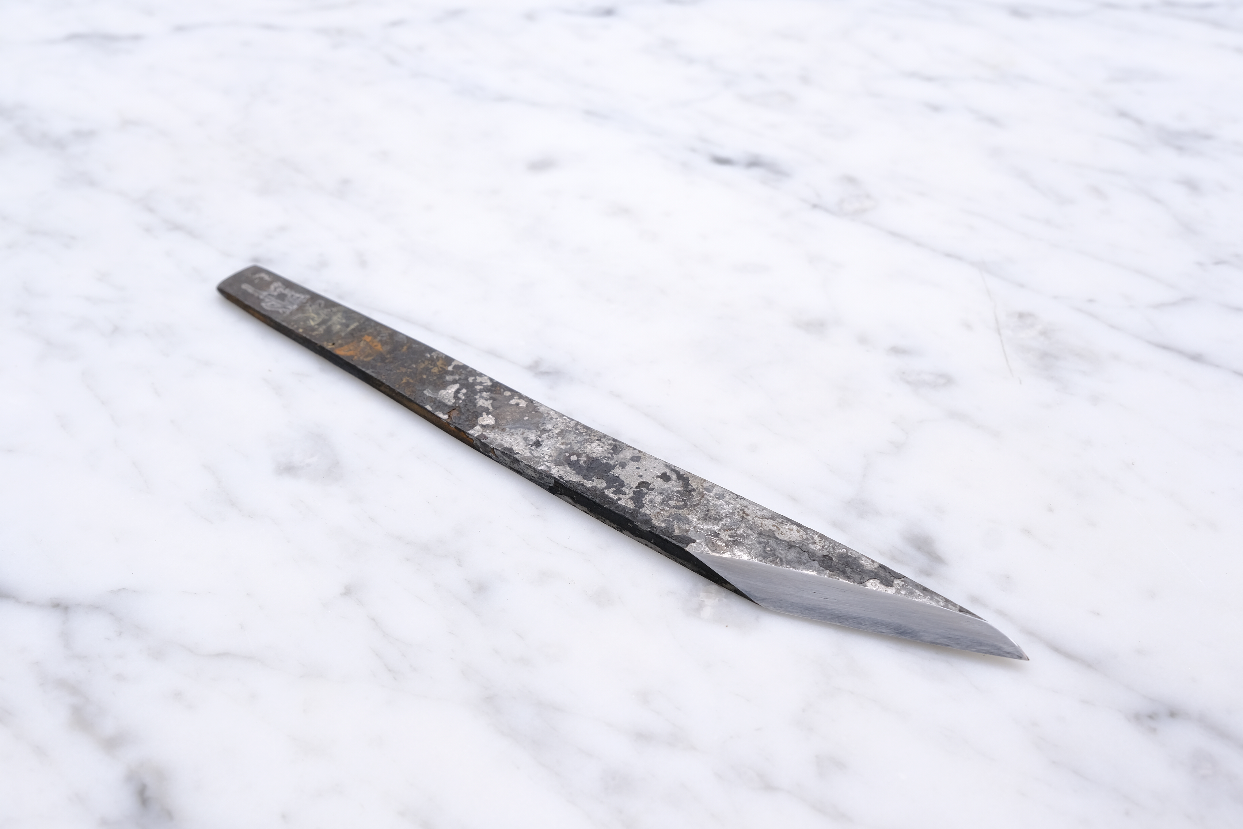 Shojiro Hasami 120 mm Wrought Iron Kiridashi - Shirogami 2