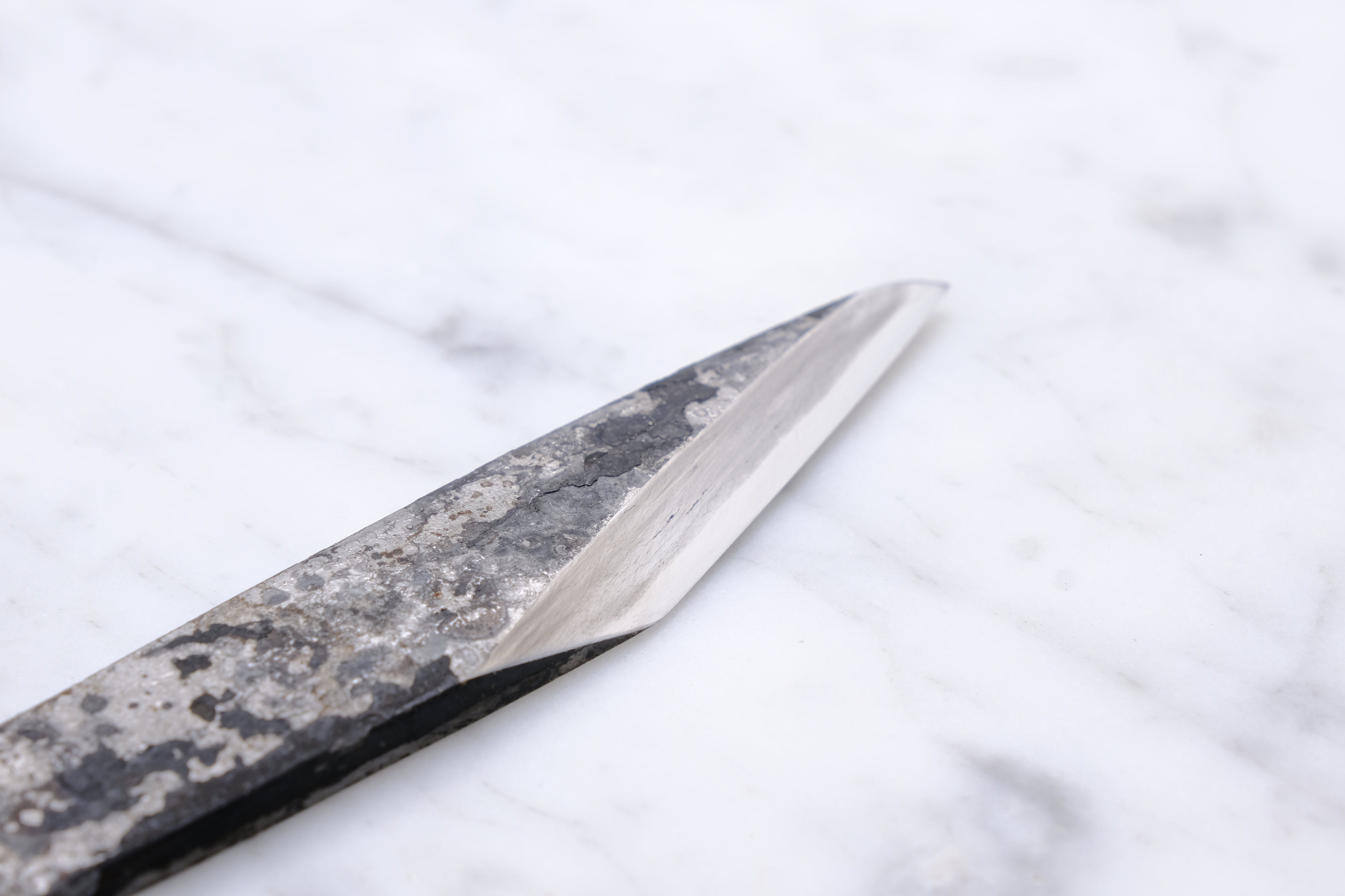 Shojiro Hasami 120 mm Wrought Iron Kiridashi - Shirogami 2