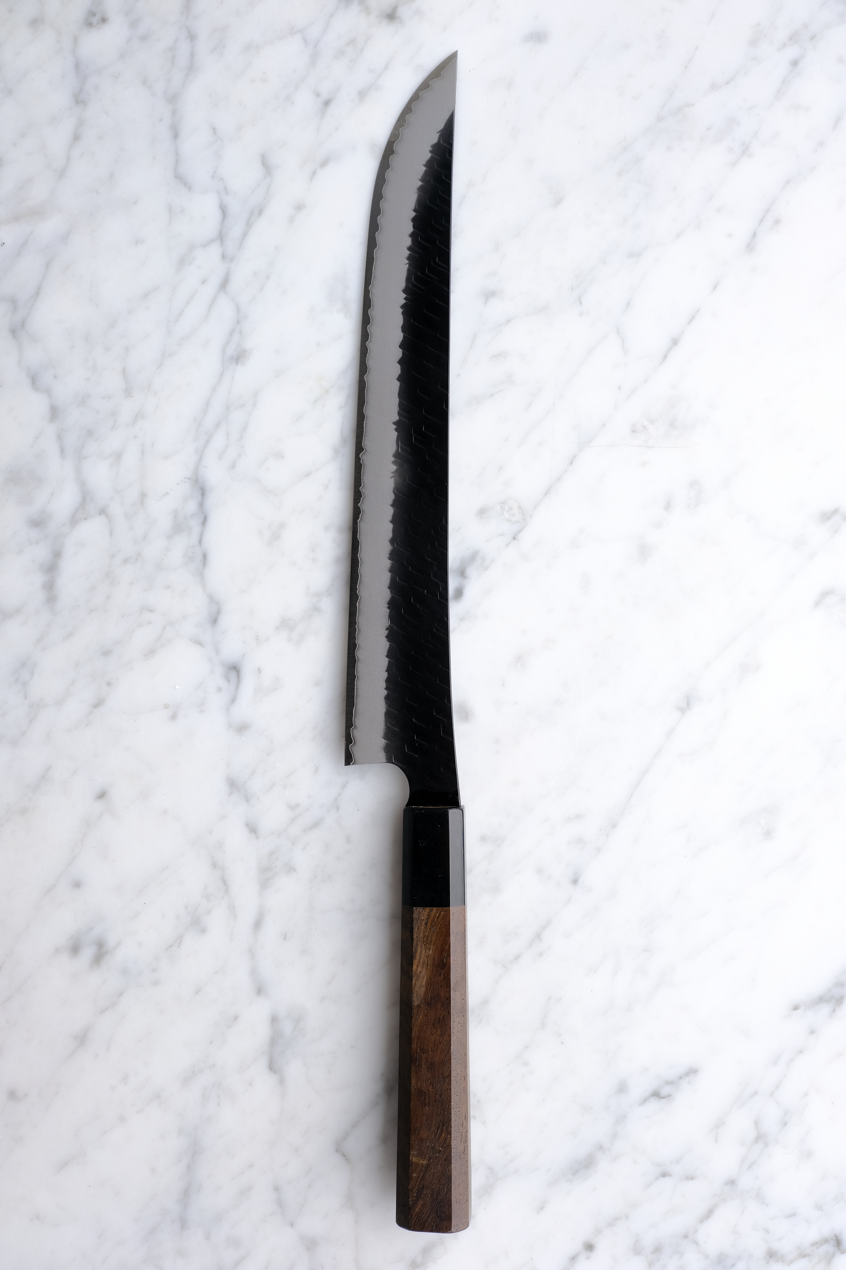 Nigara Hamono 270 mm Sakimaru Sujihiki SG2 Kurouchi - Walnut