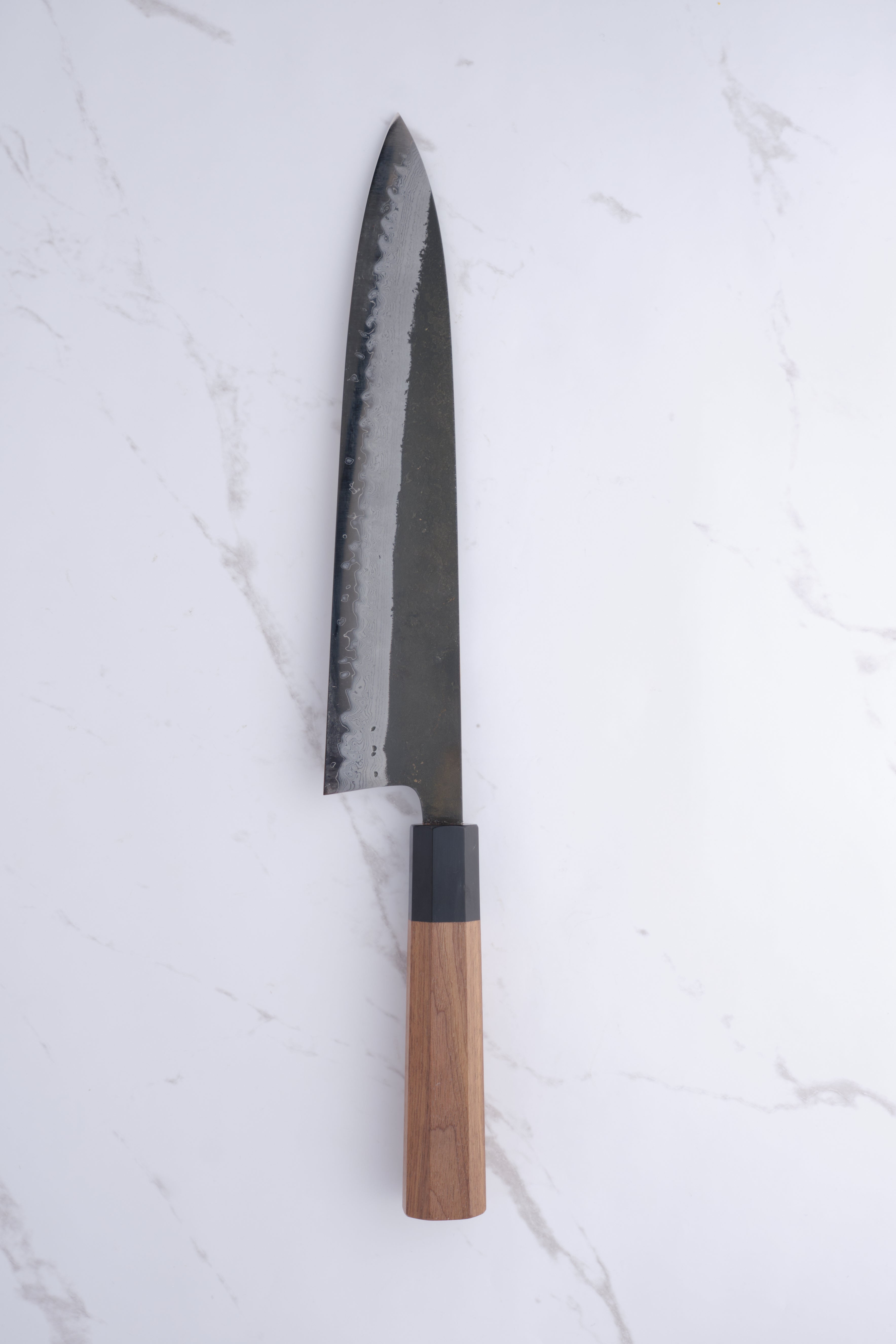 Hatsukokoro Shinkiro 240 mm Gyuto Aogami Super – Walnuss