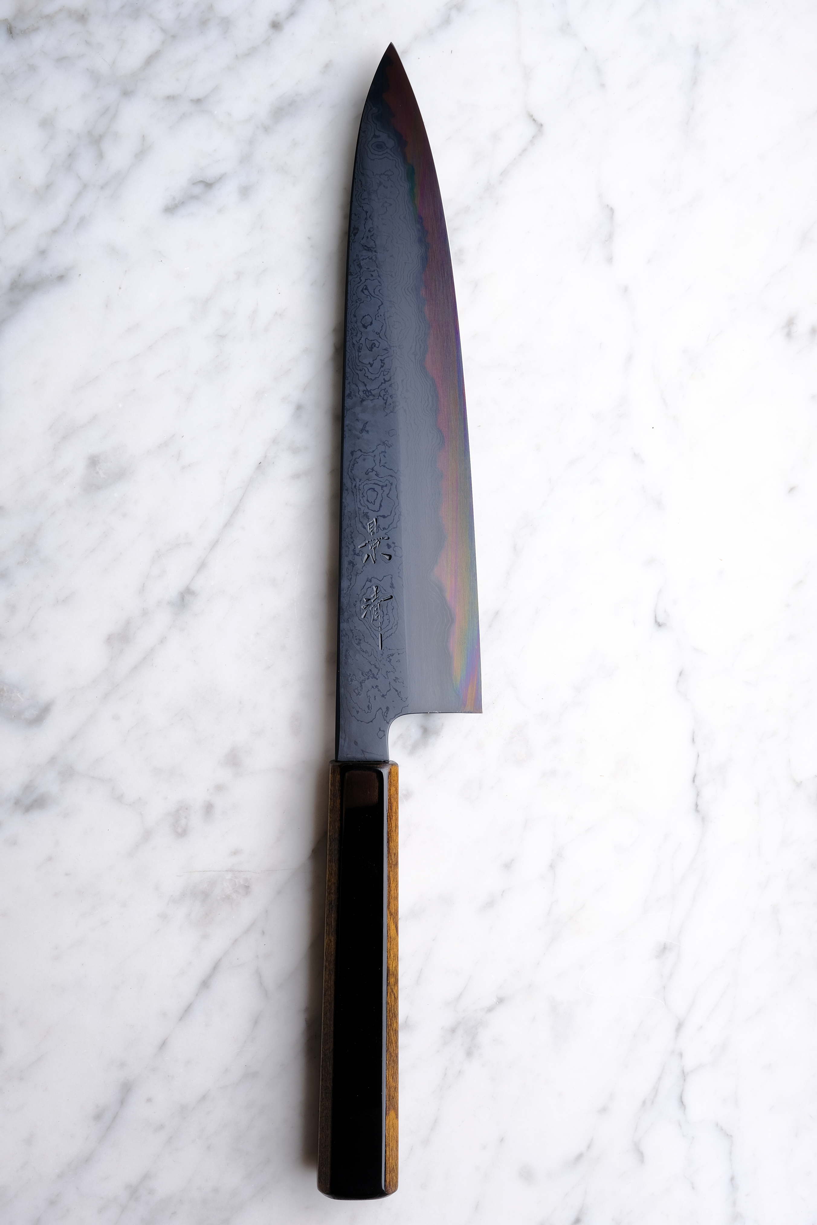 Kagekiyo Aogami #1 Black Damascus Kuroro Handle - 240 mm Gyuto
