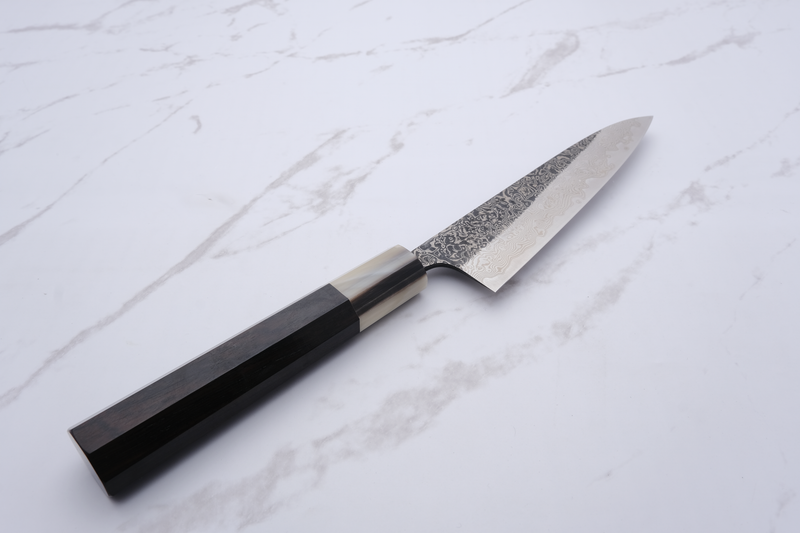 Konosuke Sanjo Black Damascus Petty 135 mm SLD - Ebony