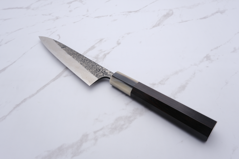 Konosuke Sanjo Black Damascus Petty 135 mm SLD - Ebony