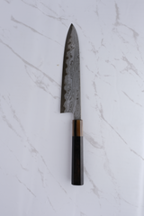 Nakagawa Satoshi X Myojin 210 mm Kokkekniv Blue #1 (Etched) - Ebony