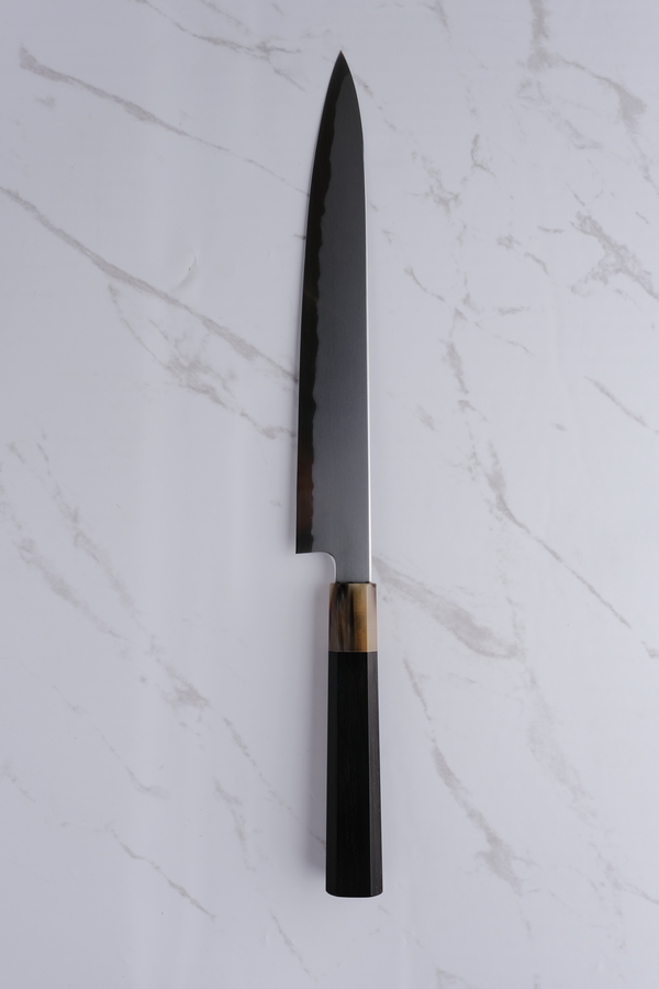 Tetsujin Hamono Blue #2 240mm. Sujihiki - Ebony