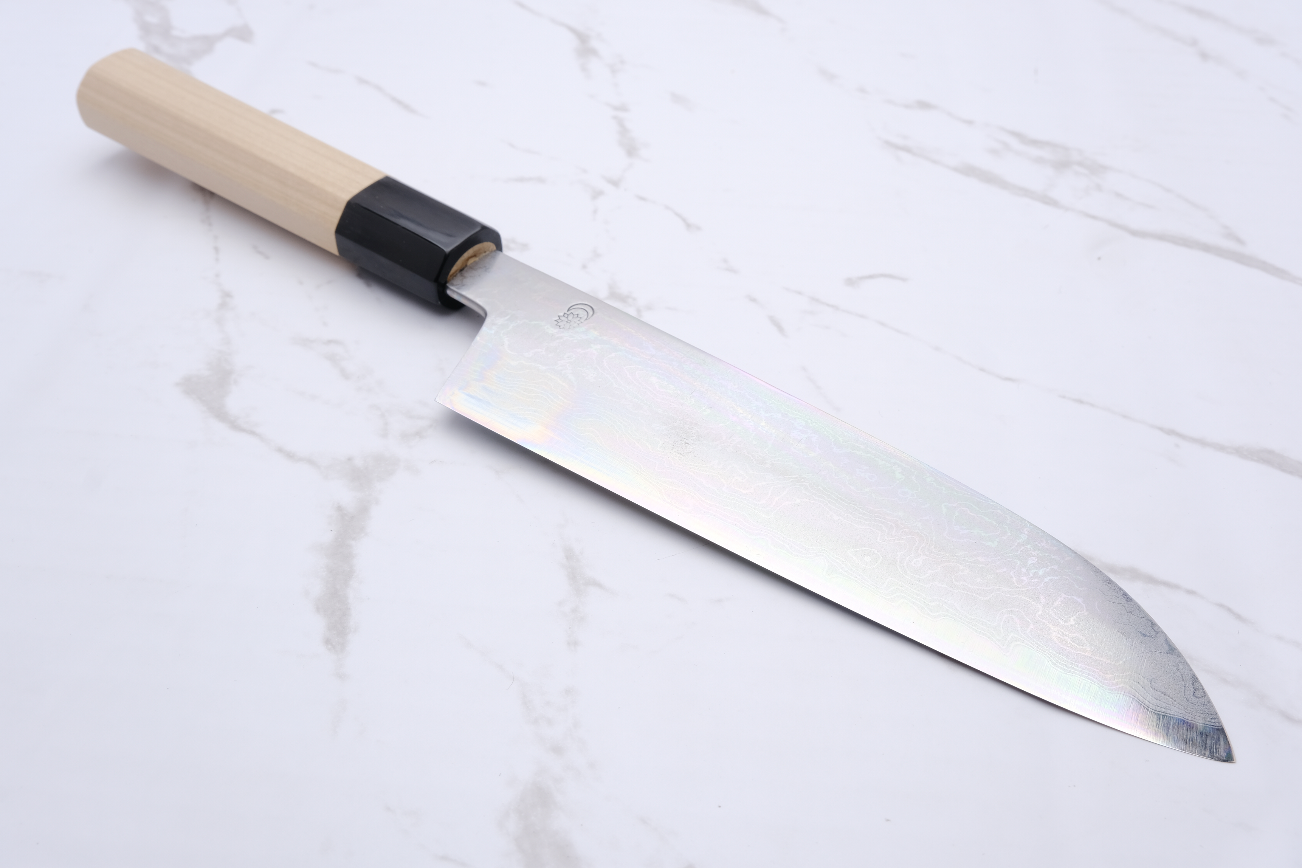 Sakai Kikumori Kikuzuki Uzu 180mm. Santoku – Blau#1