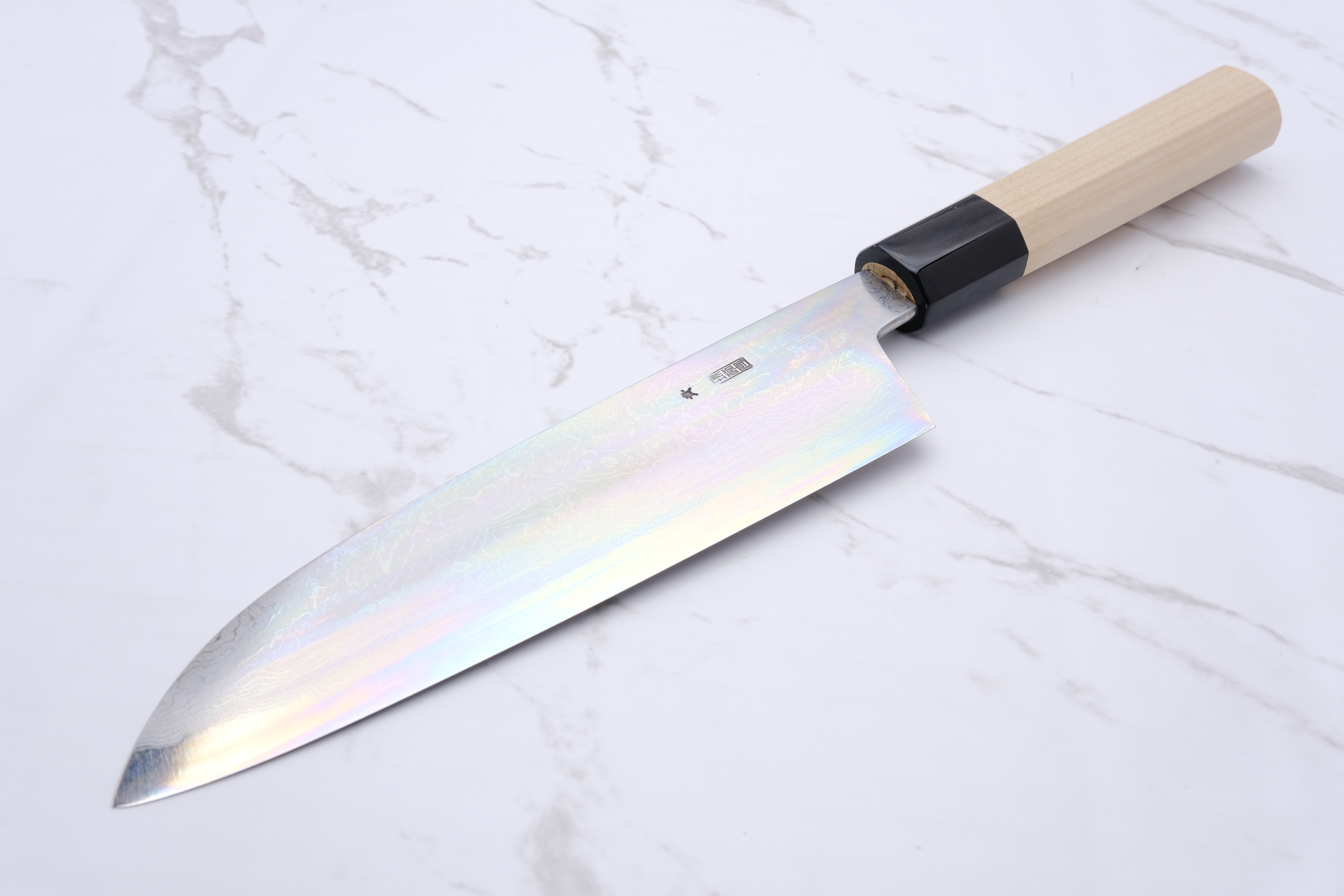 Sakai Kikumori Kikuzuki Uzu 180mm. Santoku – Blau#1