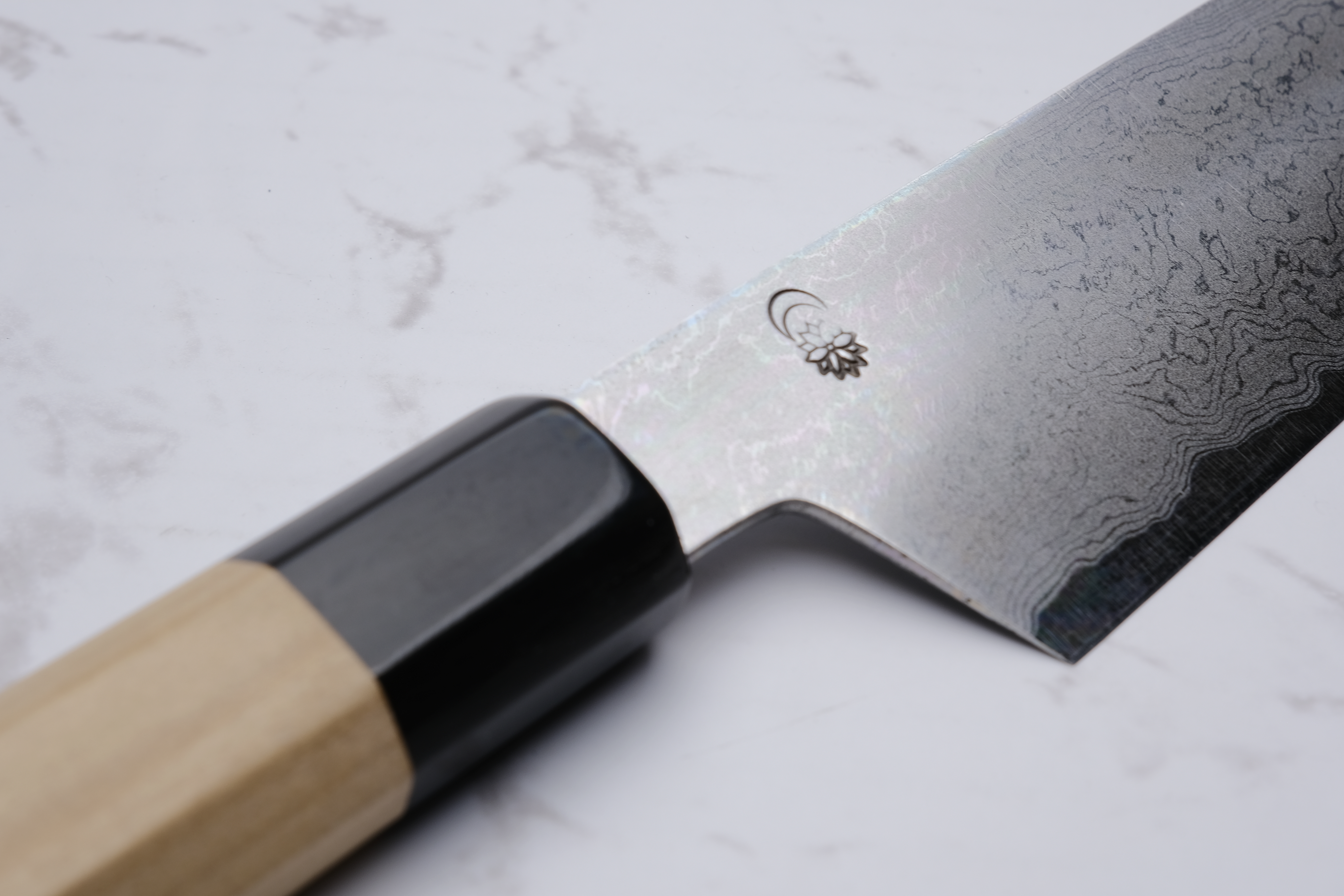 Sakai Kikumori Kikuzuki Uzu 180mm. Bunka - Blue#1