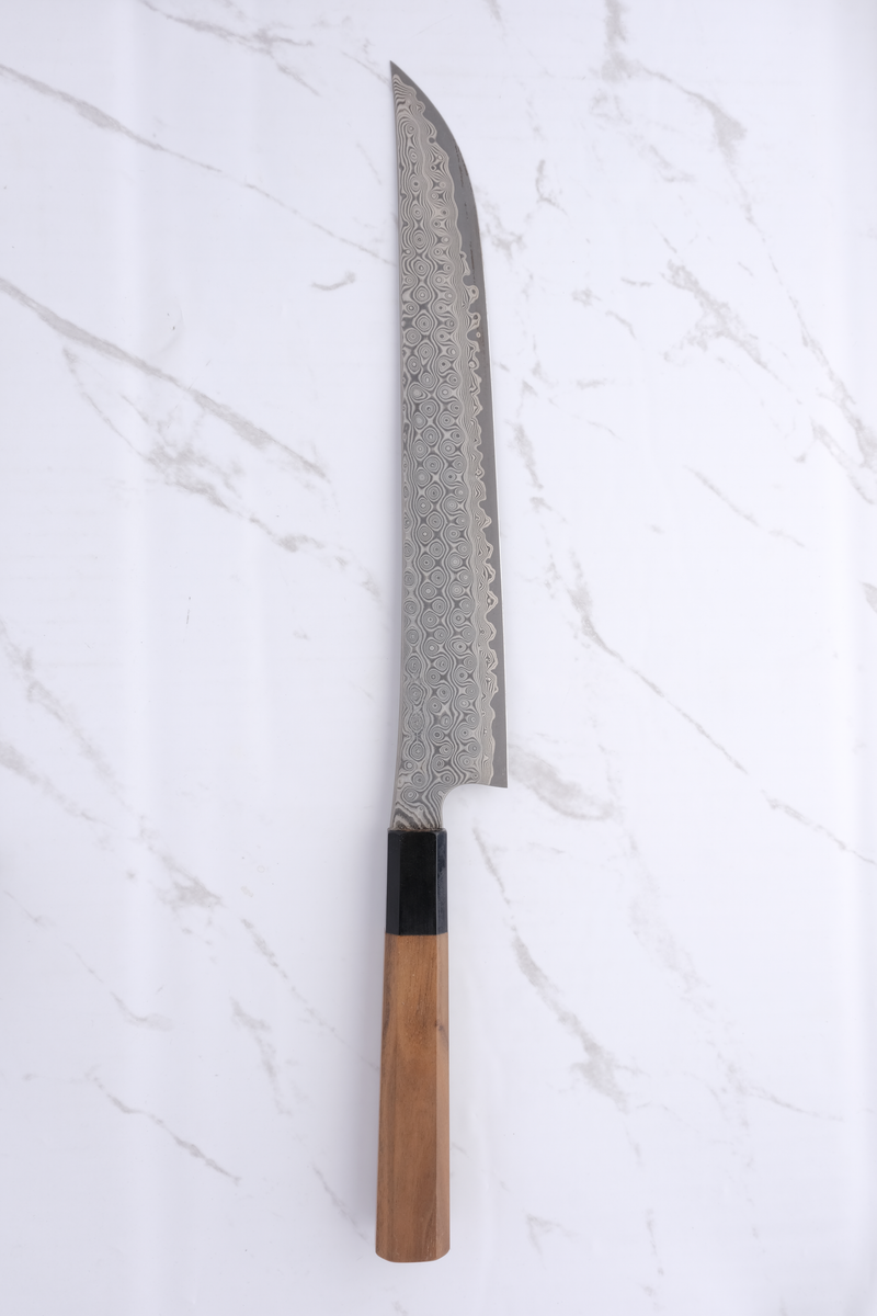 Nigara Kurozome SG2 270mm Sakimaru Sujihiki - Walnut