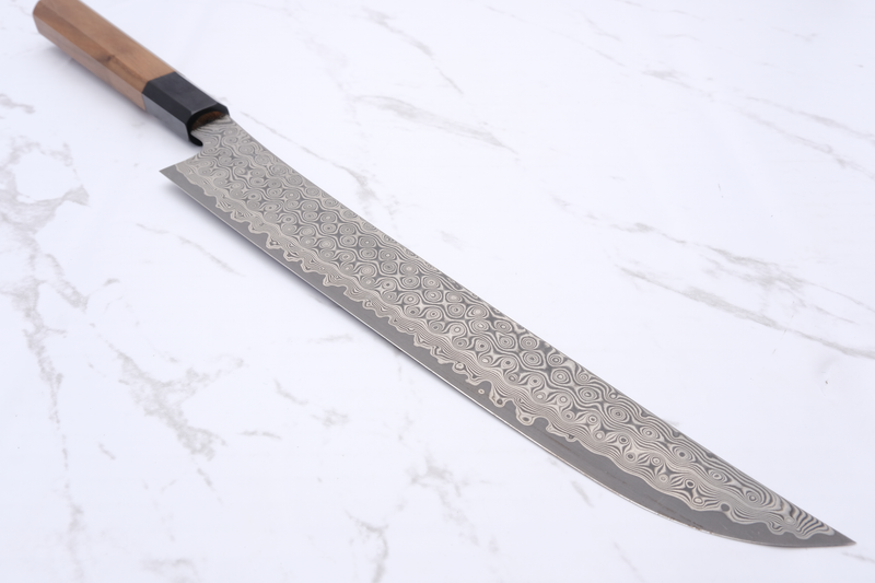 Nigara Kurozome SG2 270mm Sakimaru Sujihiki - Walnut