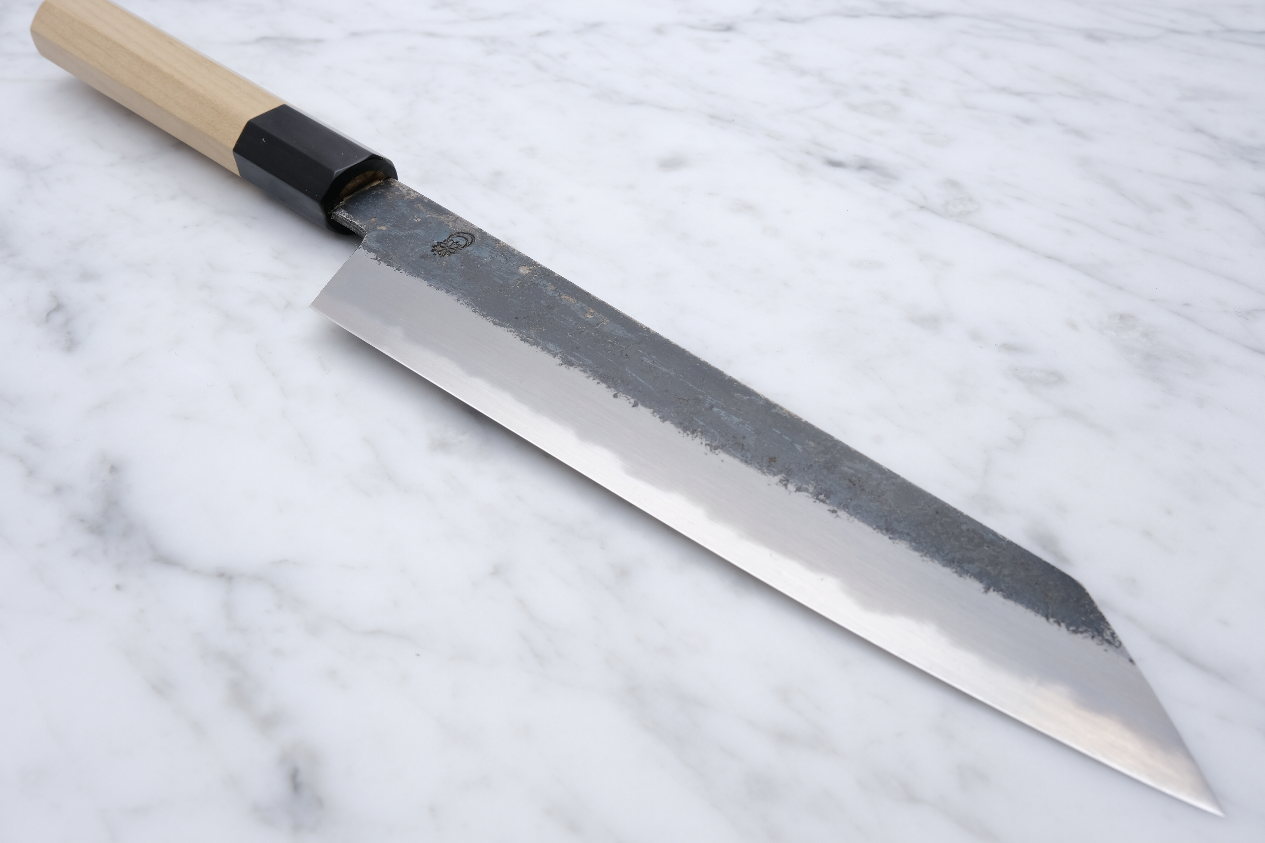 Sakai Kikumori Kikuzuki KU White 2 Kiritsuke Gyuto 210mm.