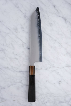 Tetsujin Hamono Kasumi Ginsan Ebony - 240 mm K-tip Gyuto