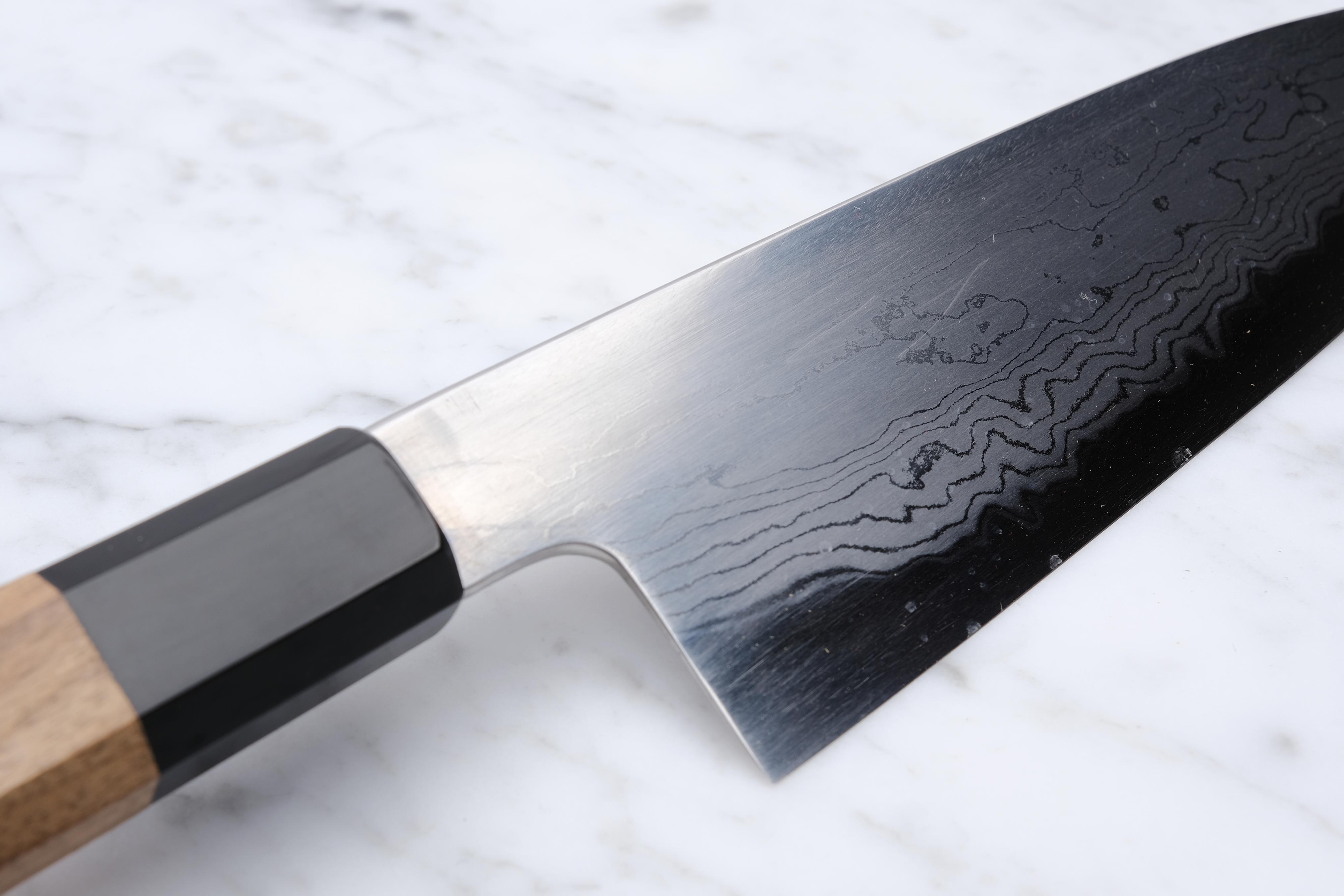 Hatsukokoro Komorebi 180 mm Santoku Damaskus Blue-1 - 2nd. sortering