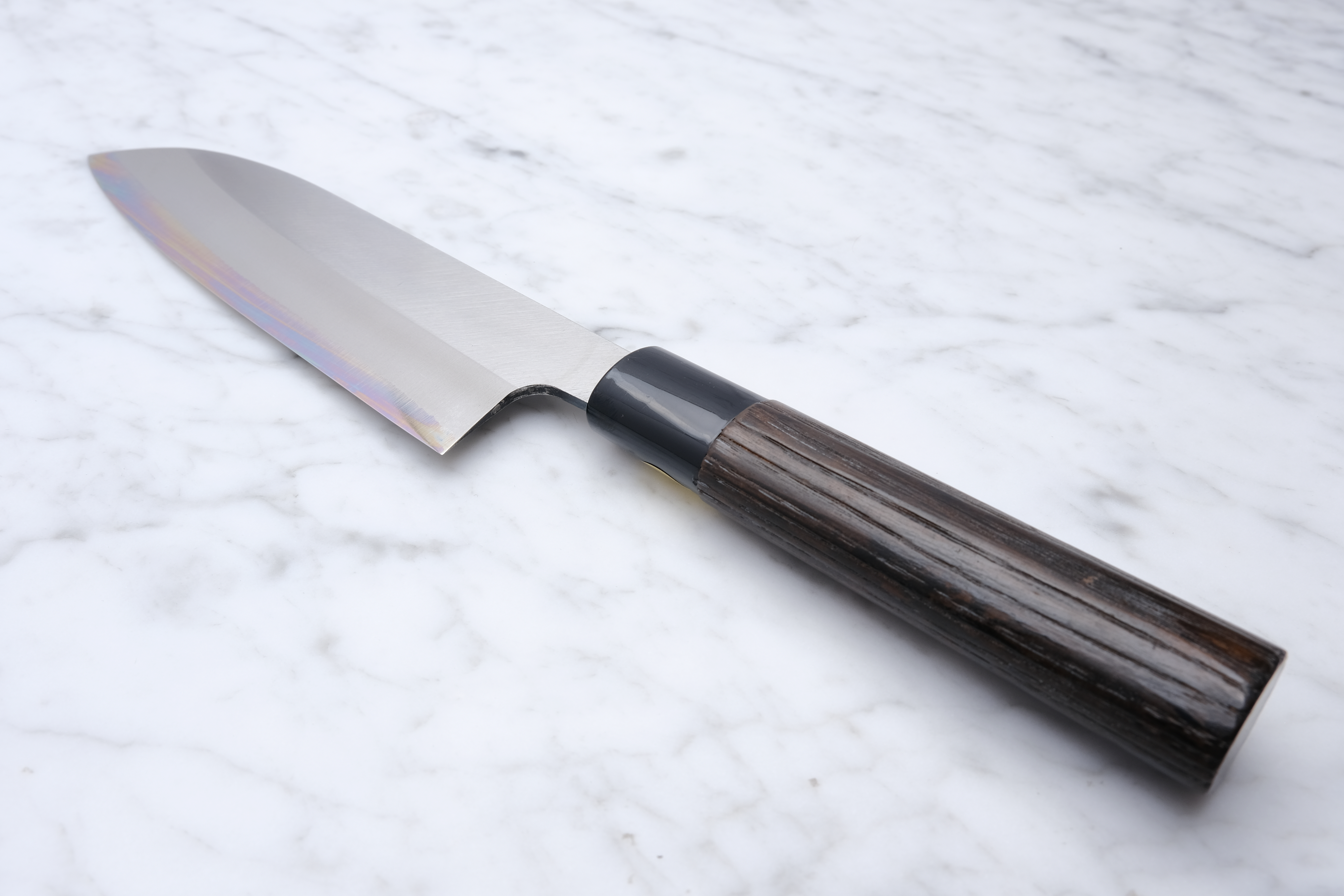 Sakai Kanechika White #2 170 Santoku - Burnt Chestnut