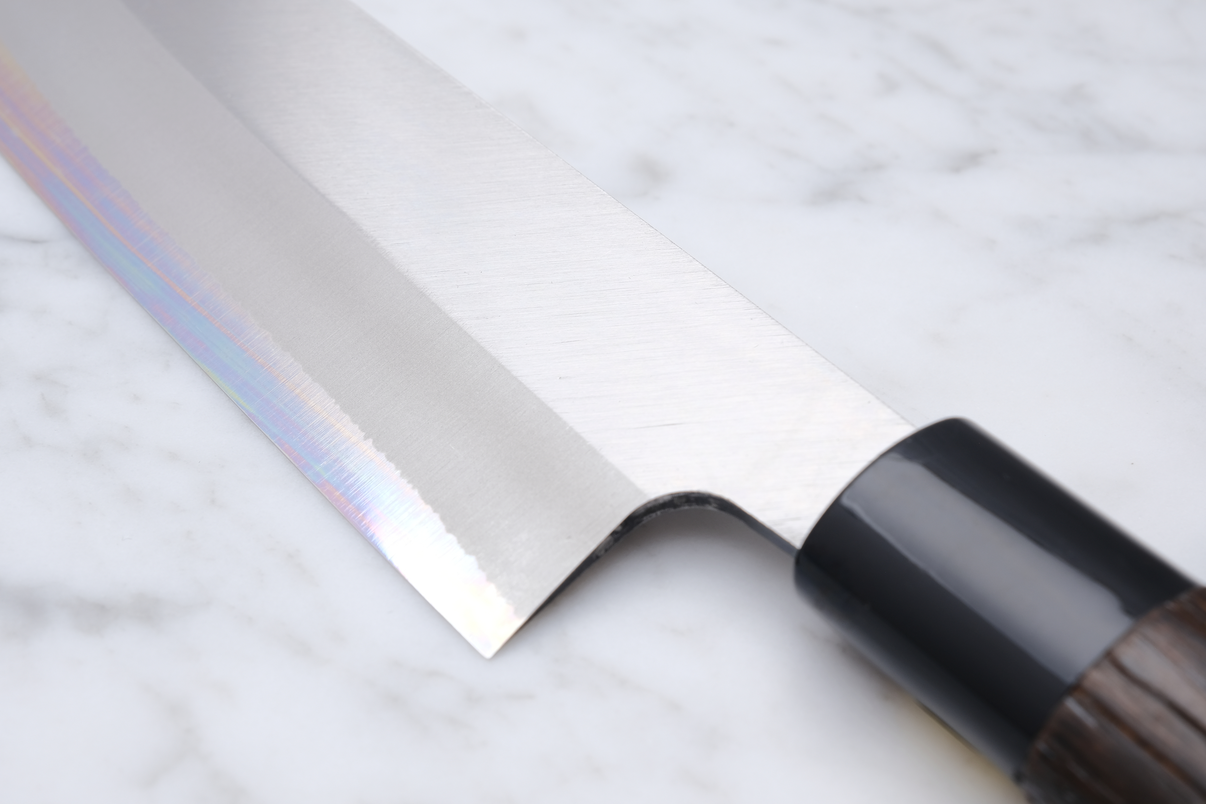 Sakai Kanechika White #2 170 Santoku - Burnt Chestnut