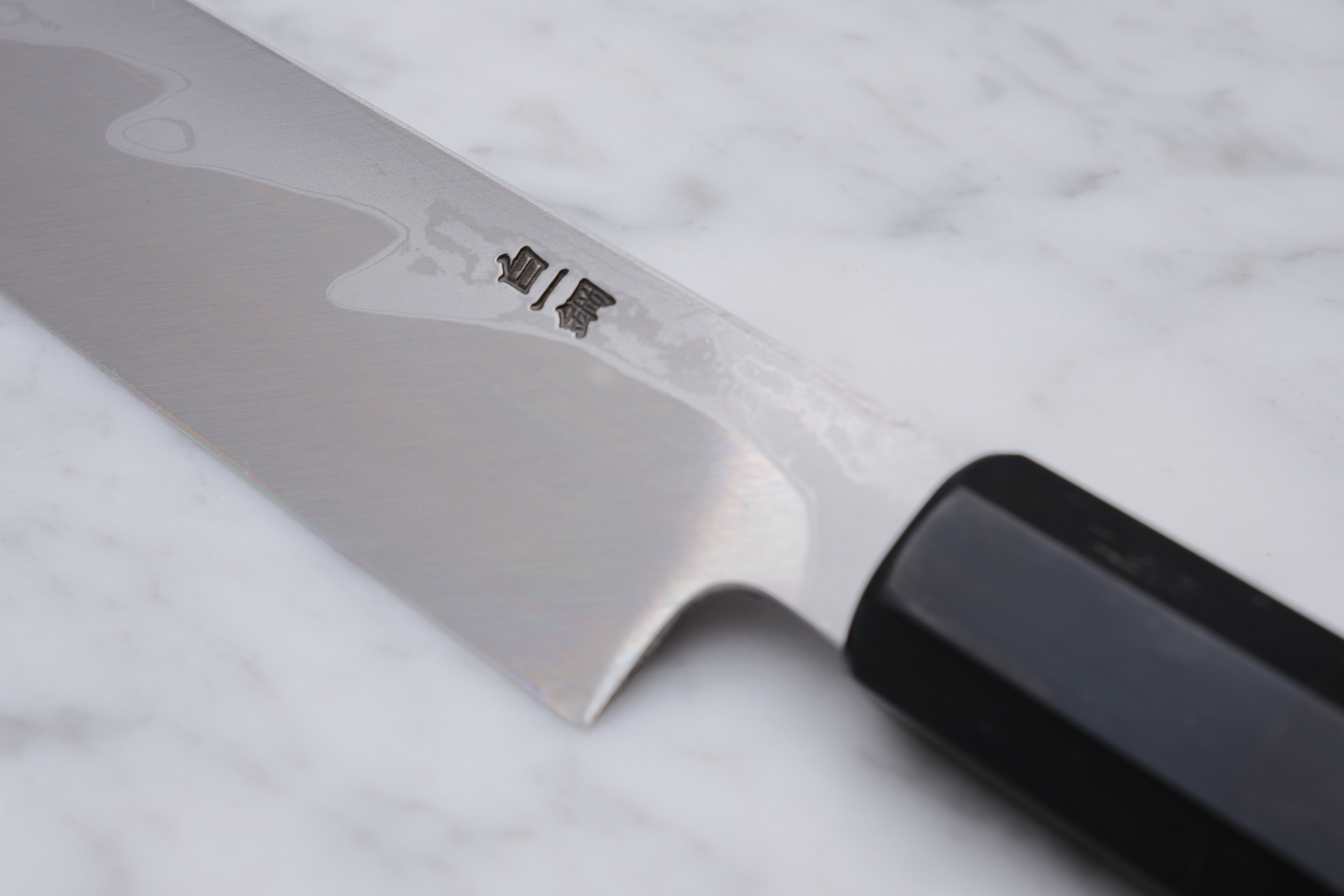 Sakai Kikumori 300mm. Kiritsuke Yanagiba Damascus - White #1 - Ebony