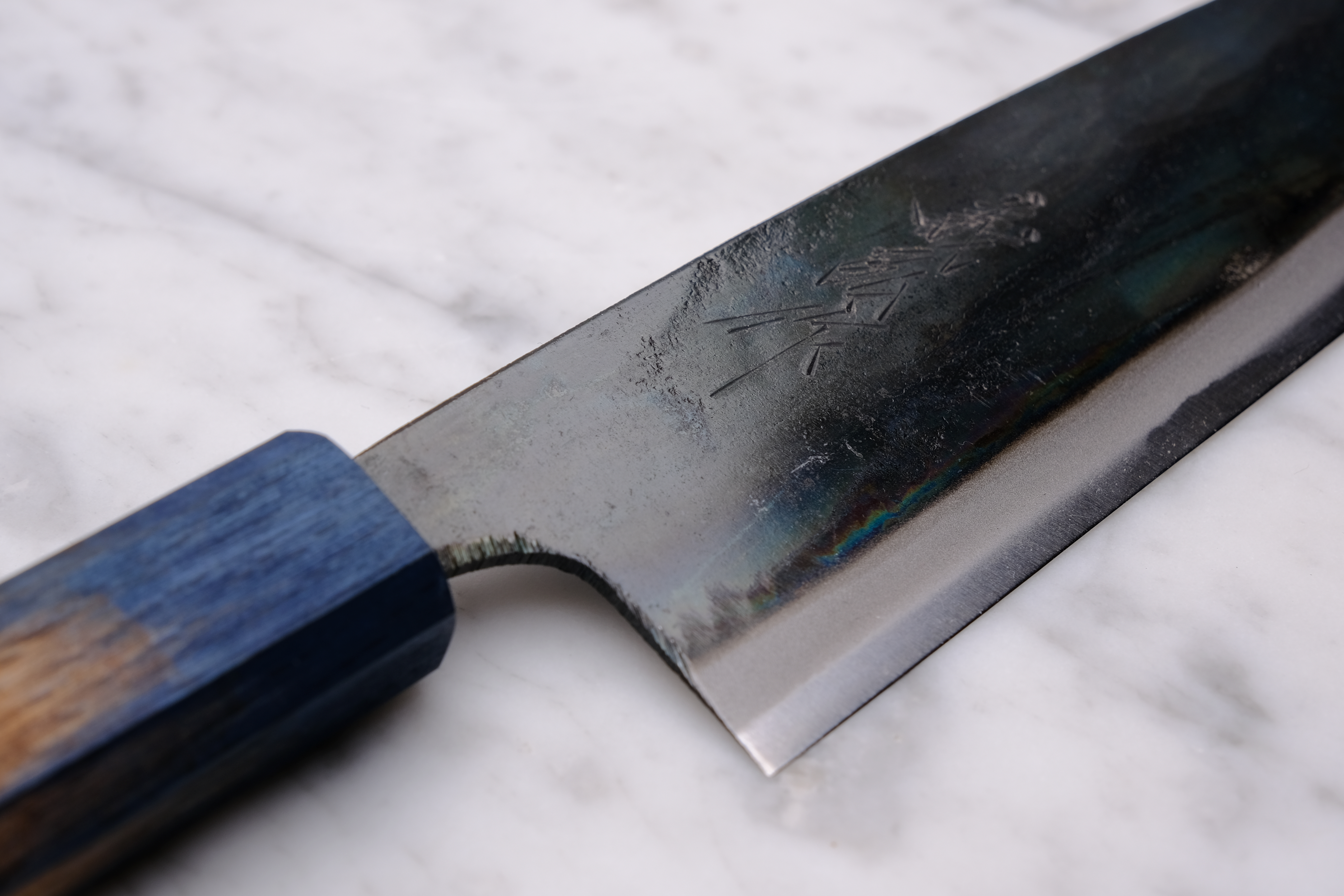 Yamawaki Kurouchi blue #2 Santoku 165mm.