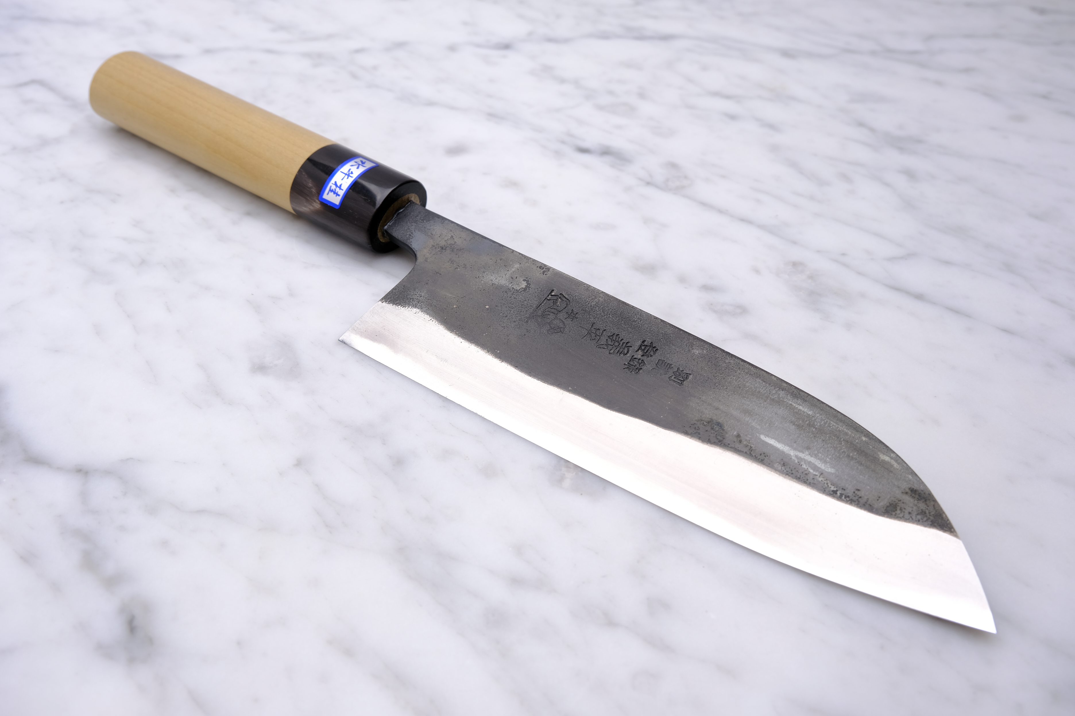 Gihei Hamono Kurouchi 165 mm Santoku - Aogami 2