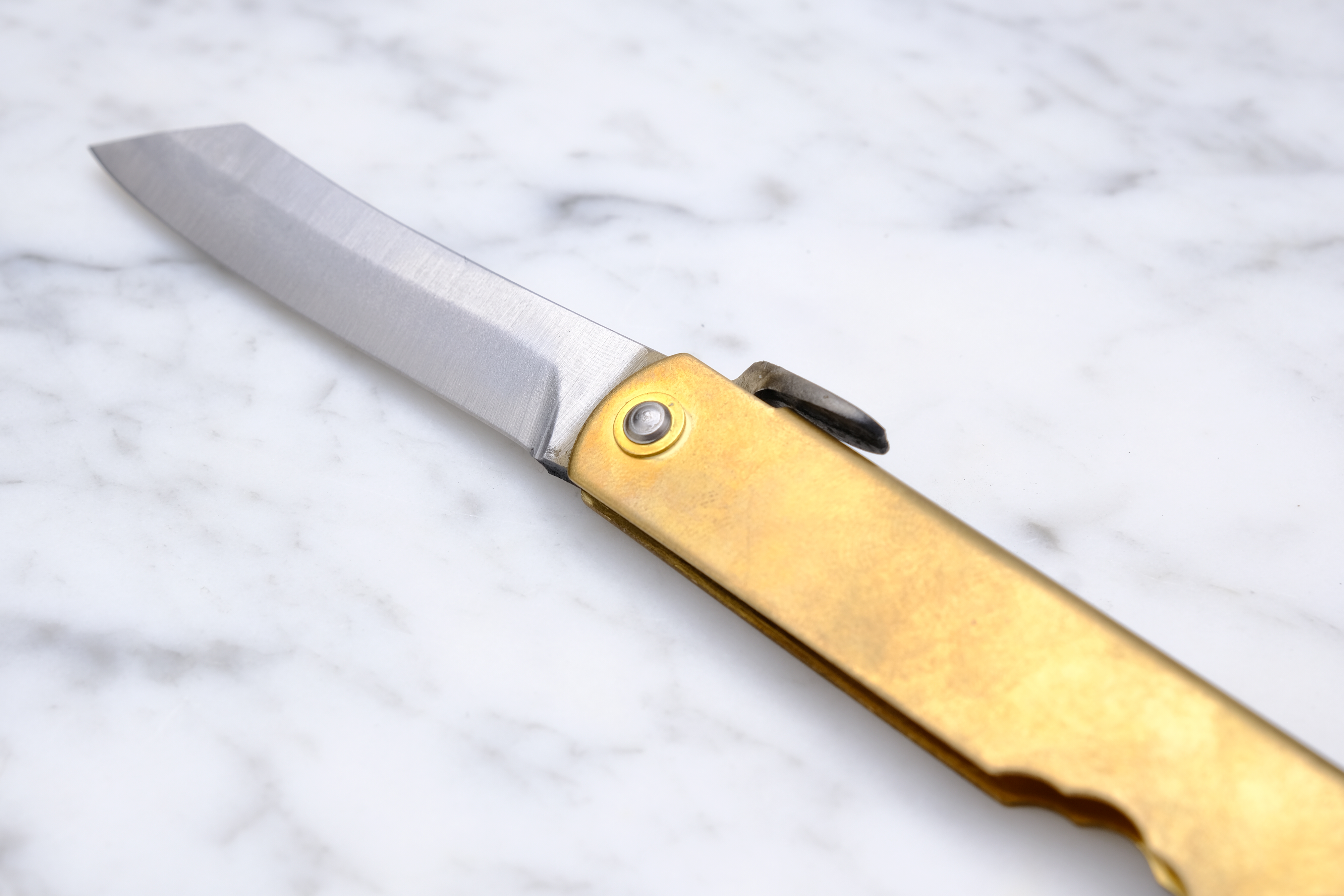 Higonokami Warikomi 90mm. 3 lags Blå #2 stål - Kobber