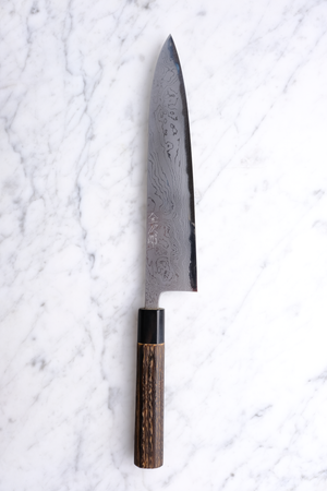 Wakui Kinjiro Damascus Aogami #2 - 240 mm Gyuto