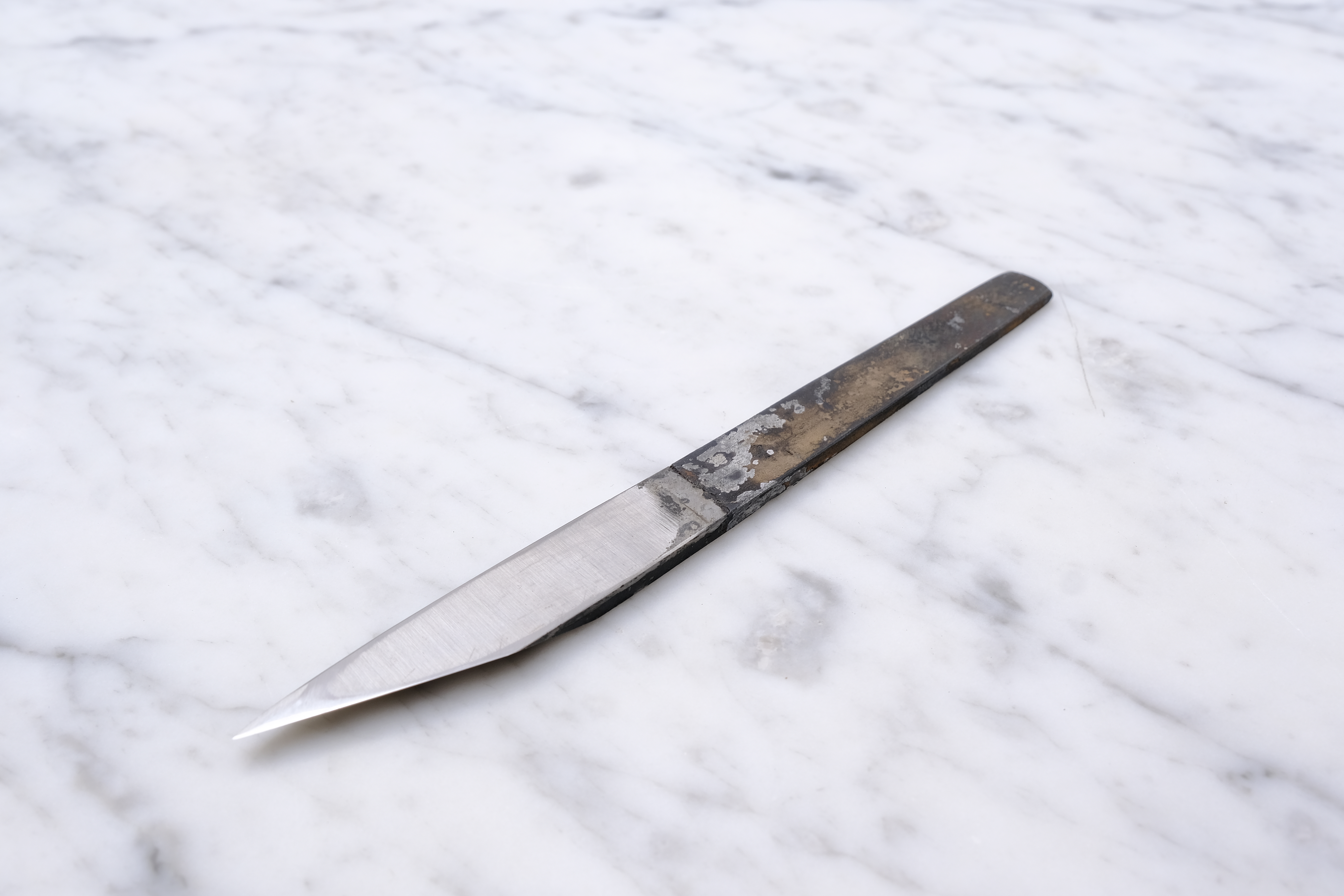 Shojiro Hasami 120 mm Wrought Iron Kiridashi - Shirogami 2