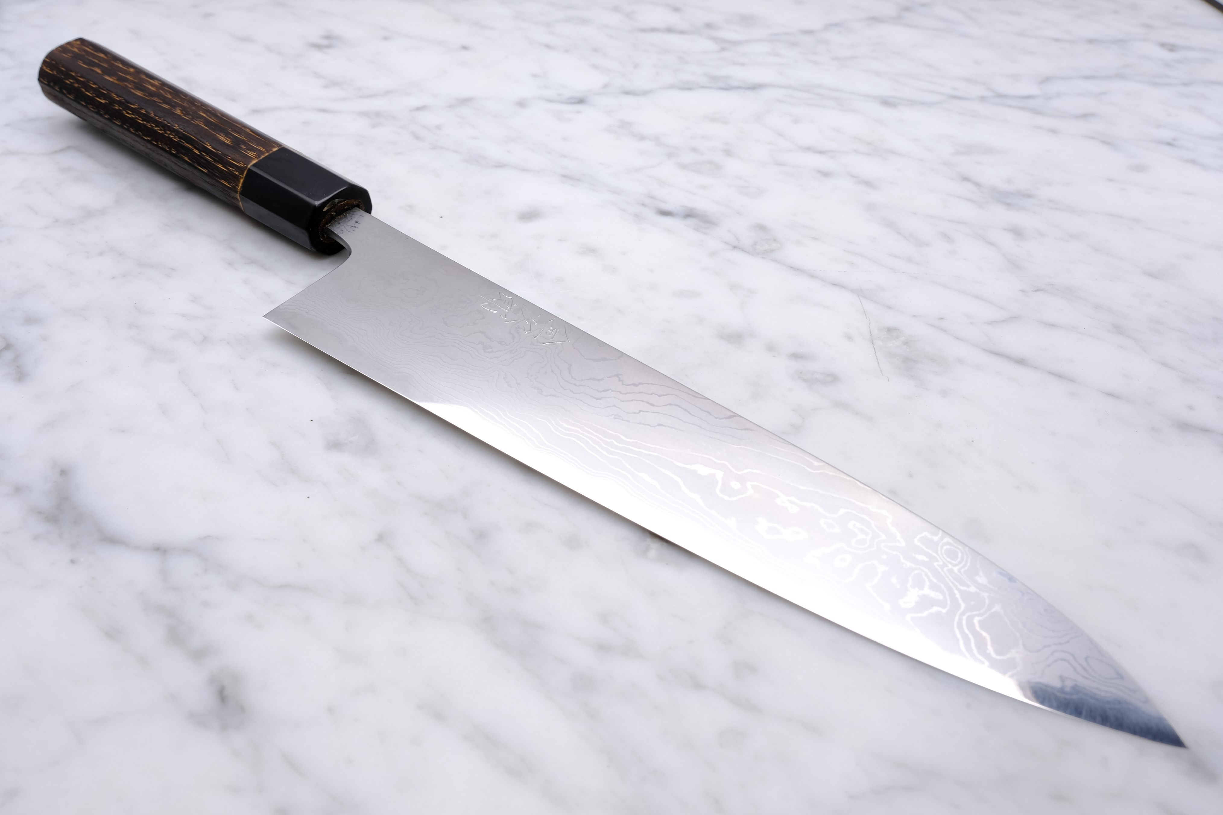 Wakui Kinjiro Damascus 240 mm Gyuto - Aogami 2