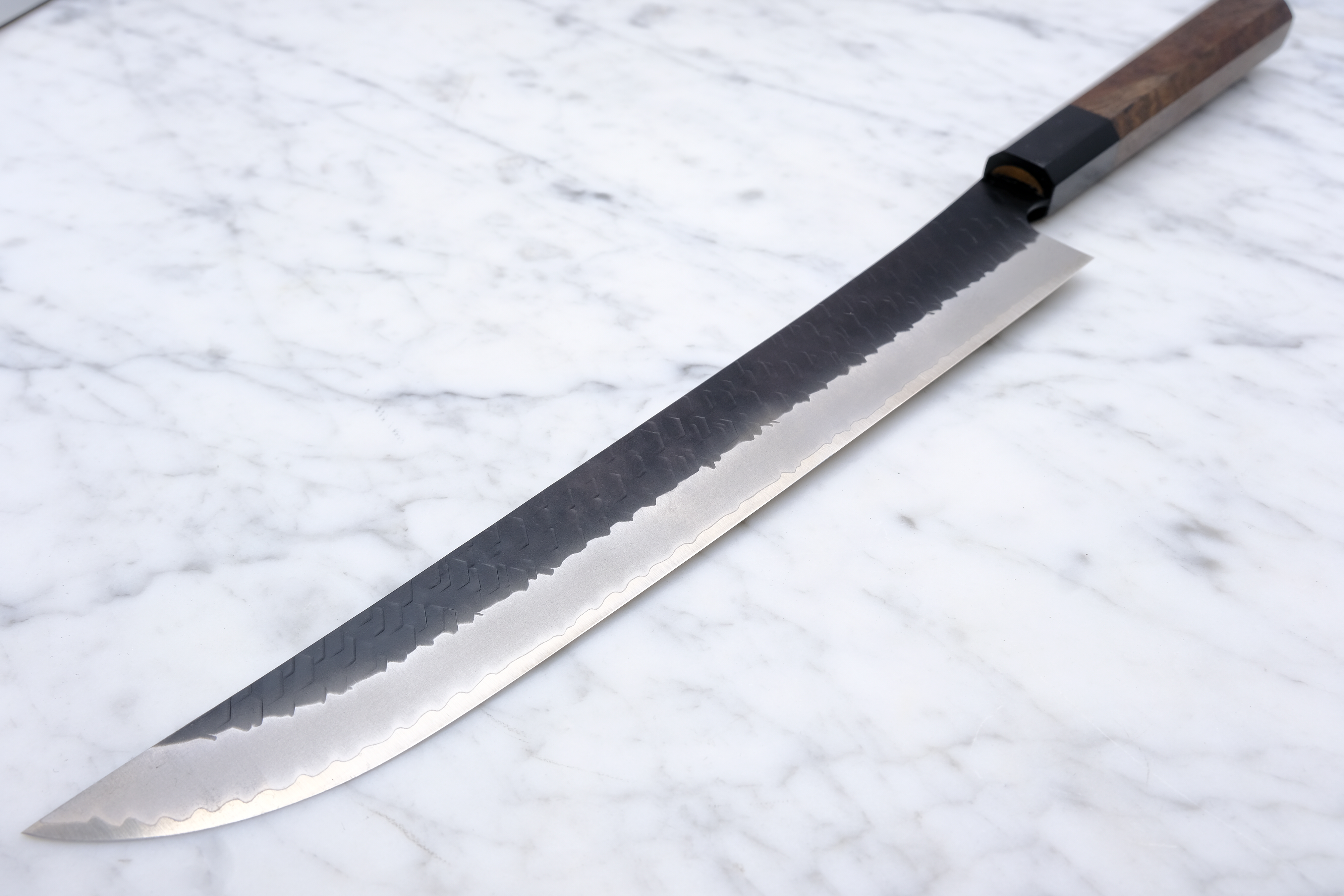 Nigara Hamono 270 mm Sakimaru Sujihiki SG2 Kurouchi - Walnut