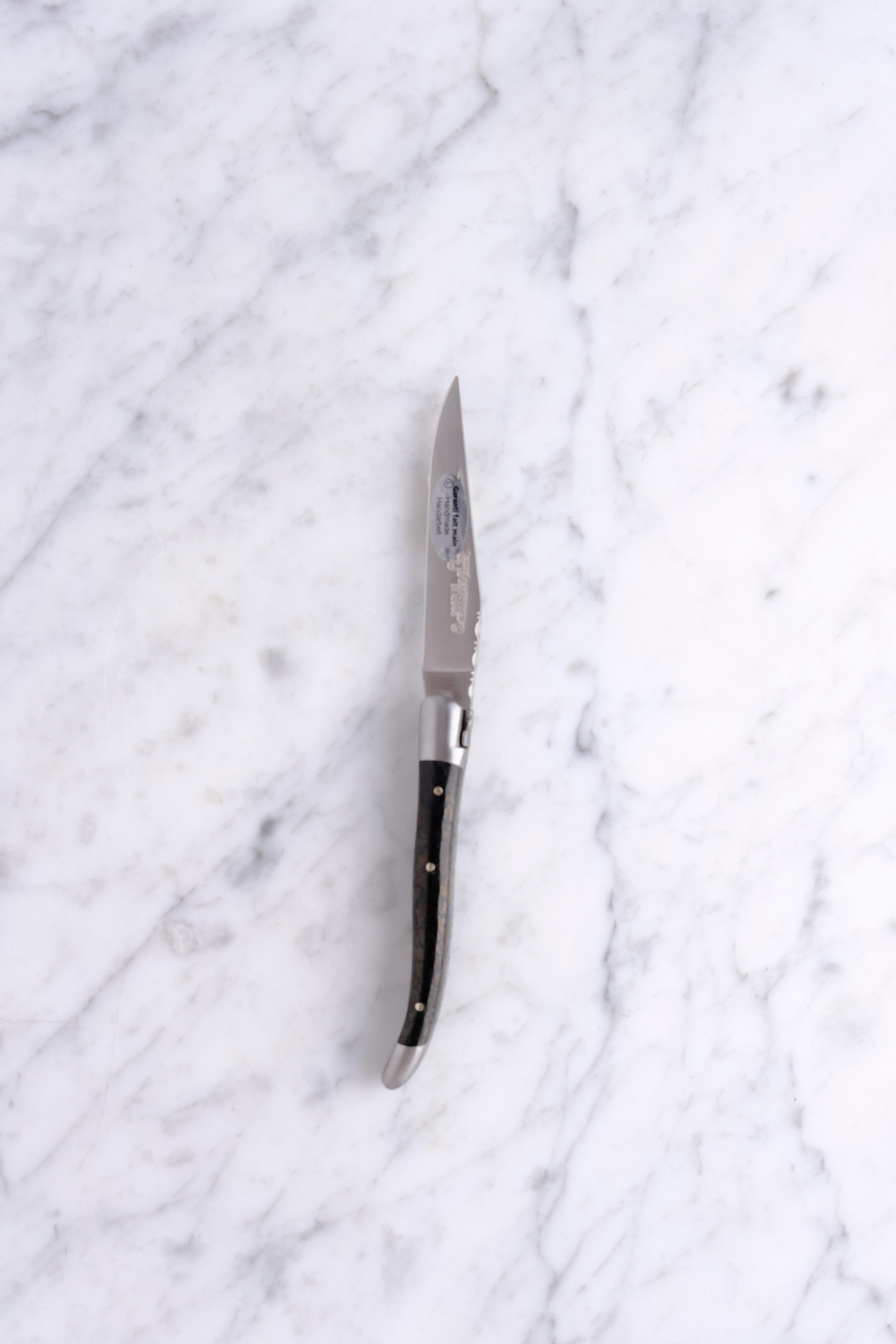 Laguiole Foldekniv 10cm - Stabiliseret Kul Mat