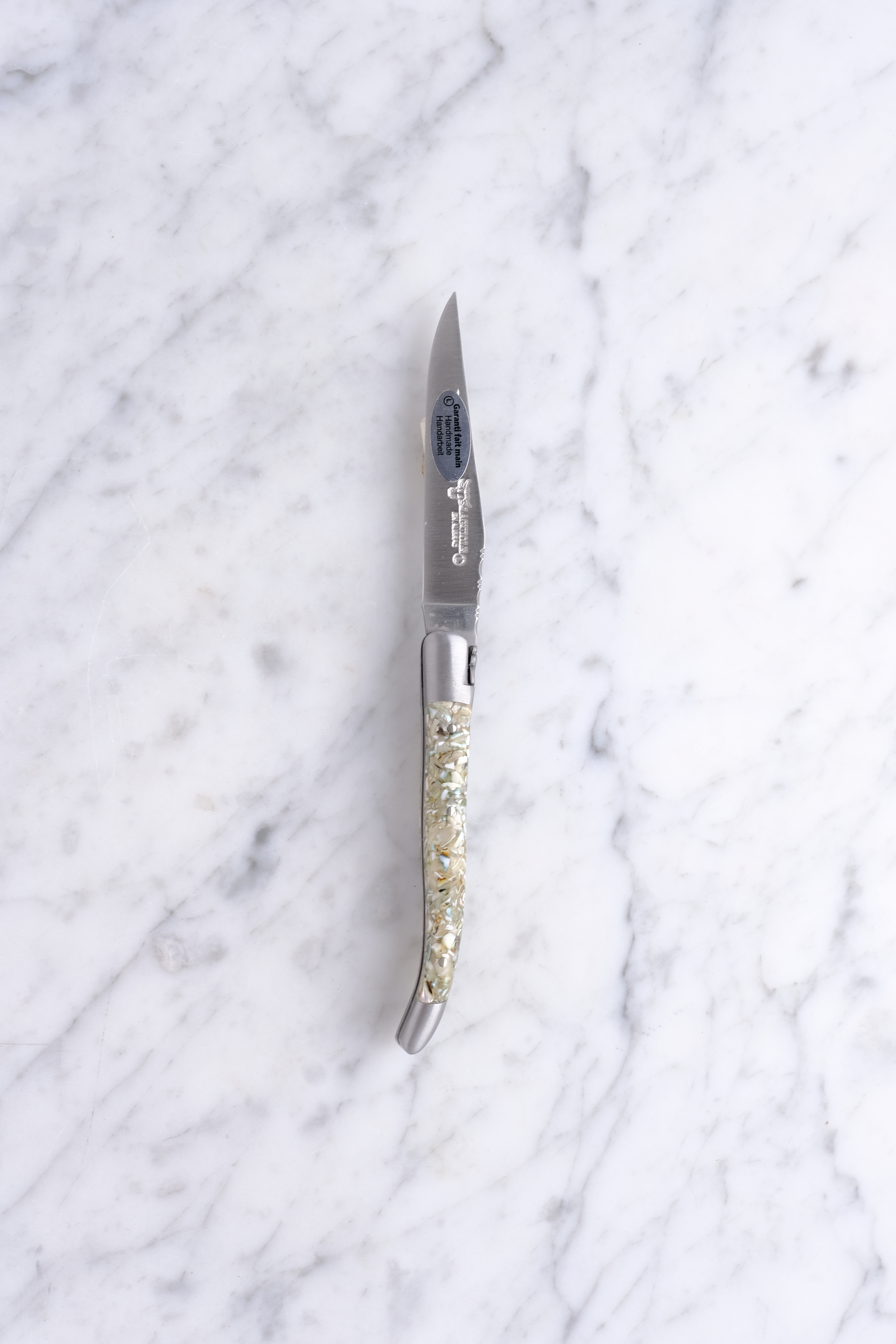 Laguiole Foldekniv 10cm - Grøn Musling Mat